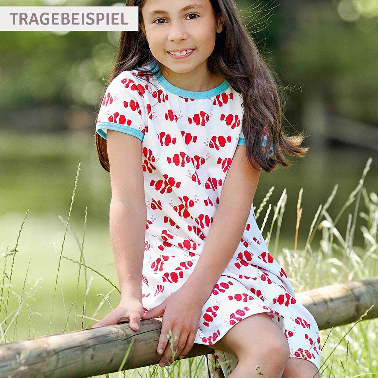 sommerliches Kleid Fische rosa