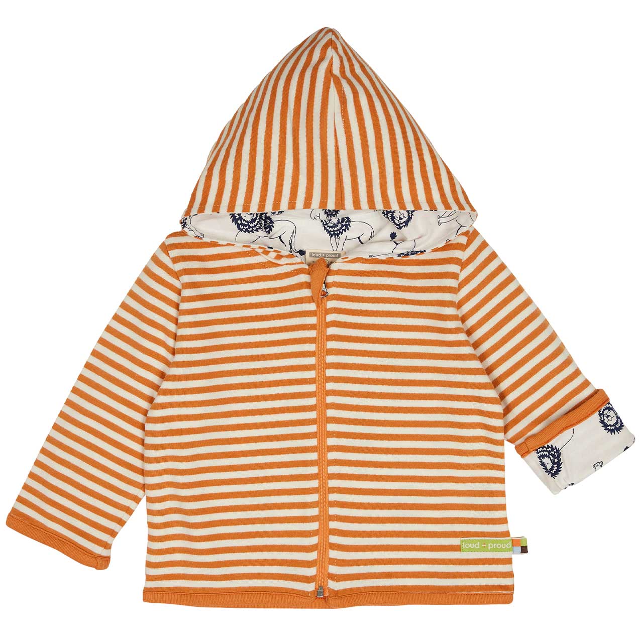 Wendejacke Kapuze Ringel orange