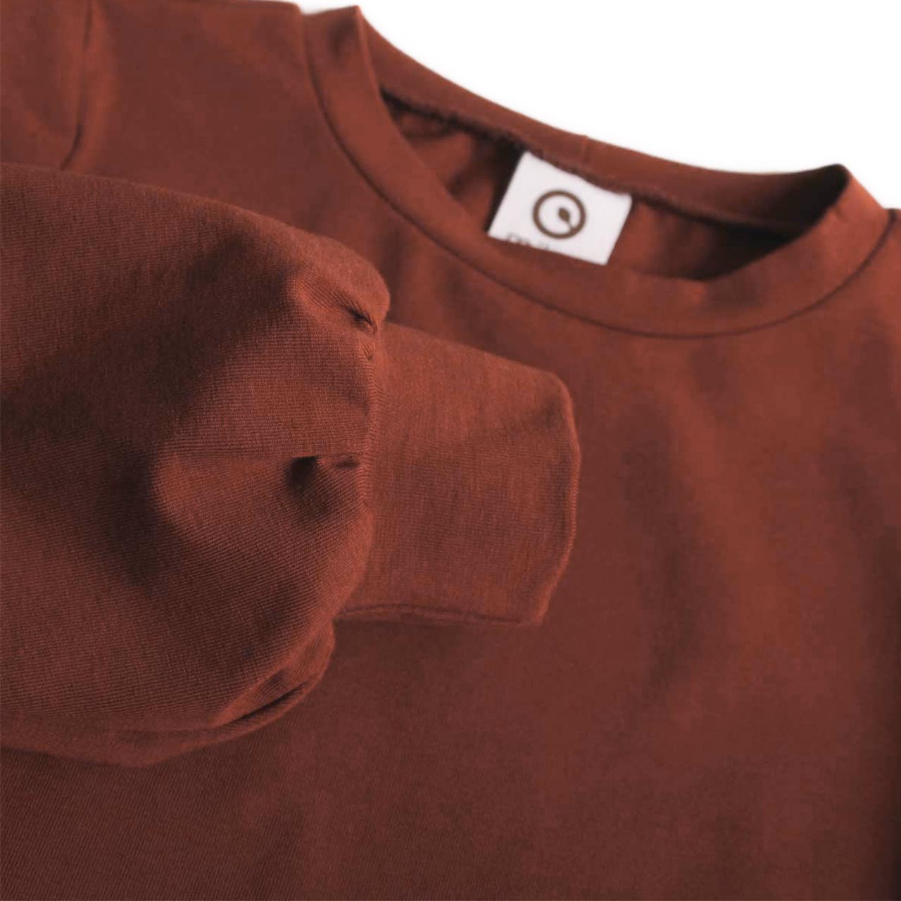 Hochwertiges Langarmshirt mit Puffärmeln braun