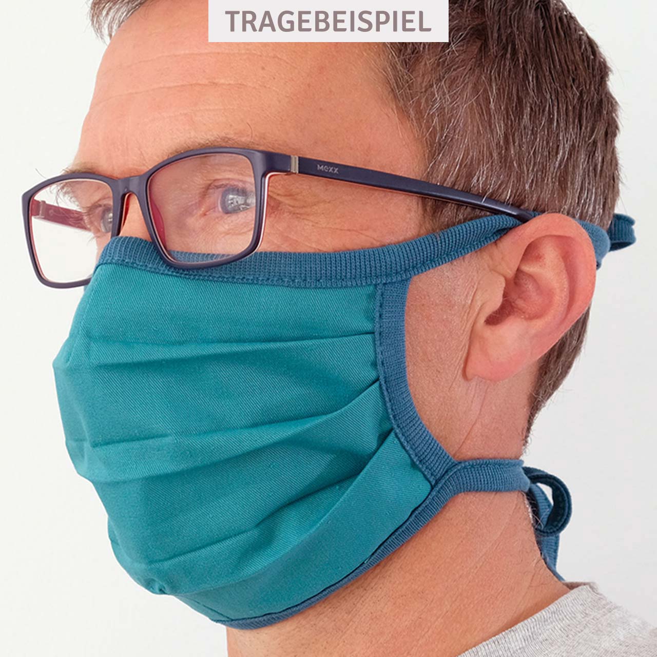 Wiederverwendbare Maske elastischen Bändern – Mundbedeckung olive-grün