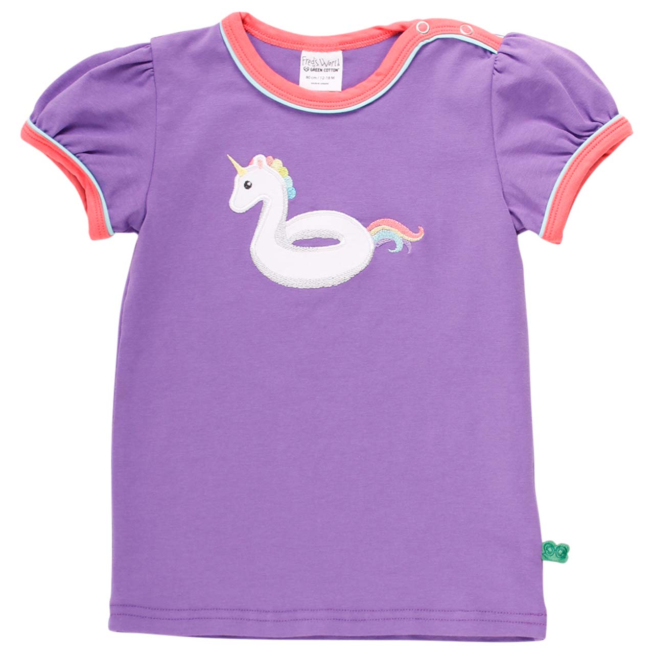 Mädchen Shirt kurzarm Puffärmel Einhorn