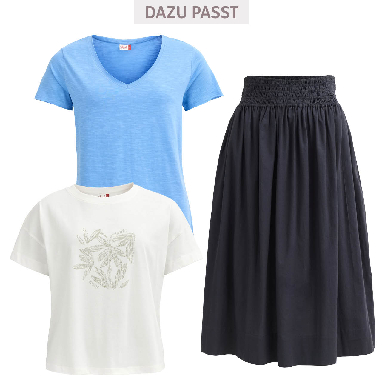 Leichter Damen Midirock dunkelblau
