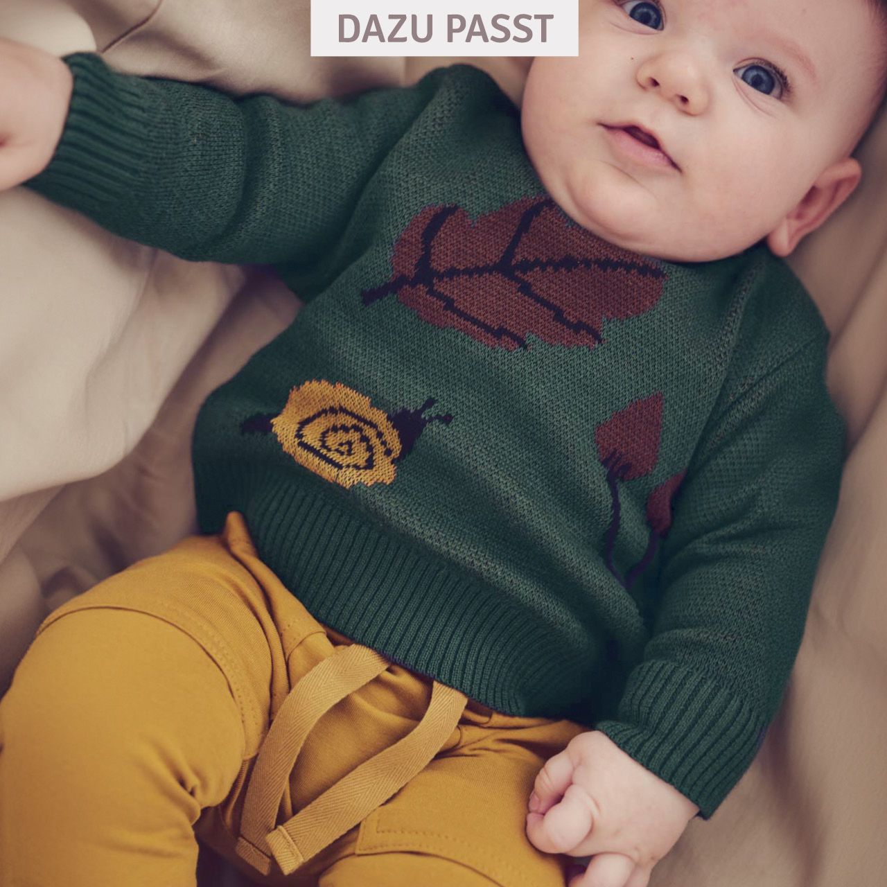 Weiche Babyhose große Taschen senfgelb