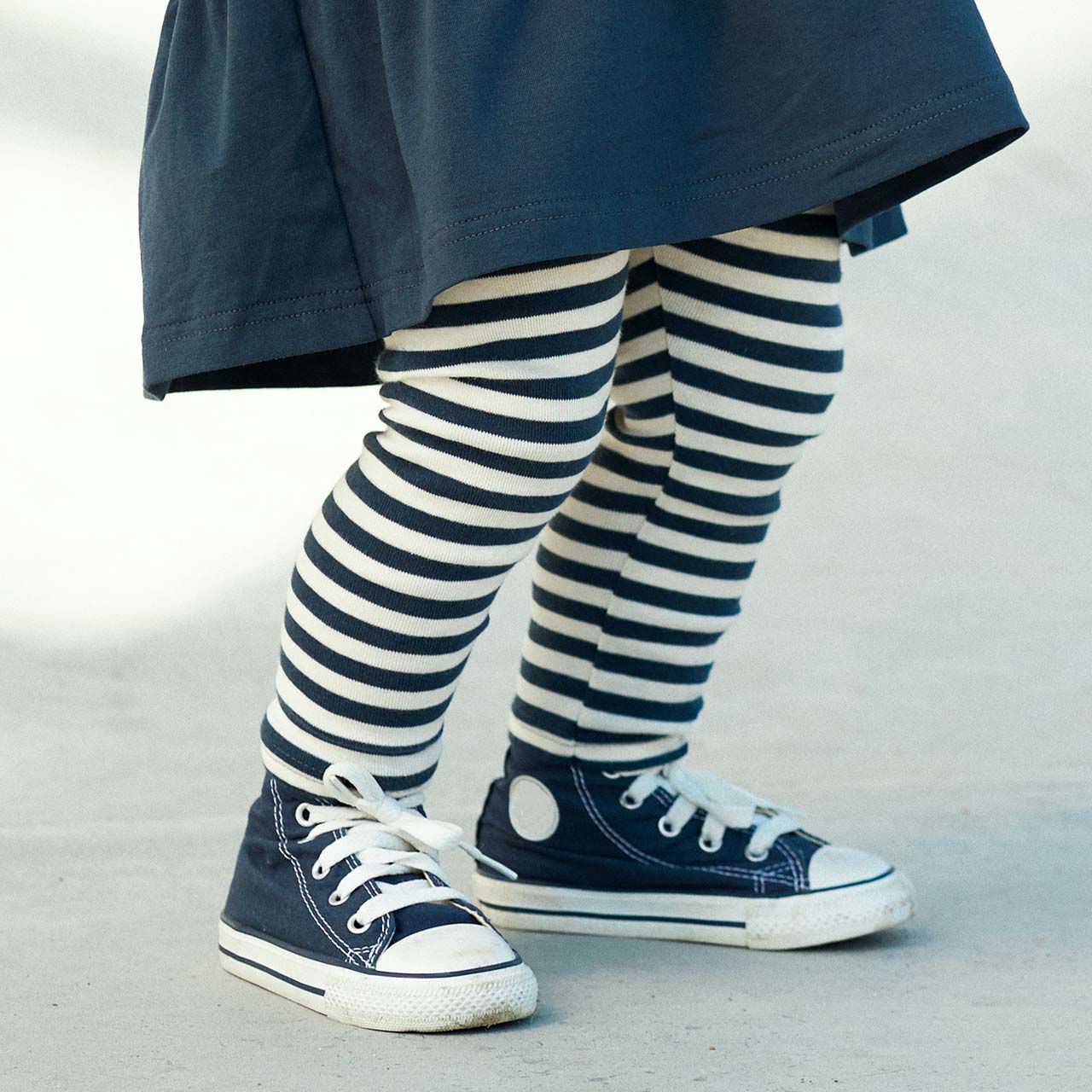 Ringel Leggings mit Bund dunkelblau-weiß Ringel Leggings mit Bund dunkelblau-weiß