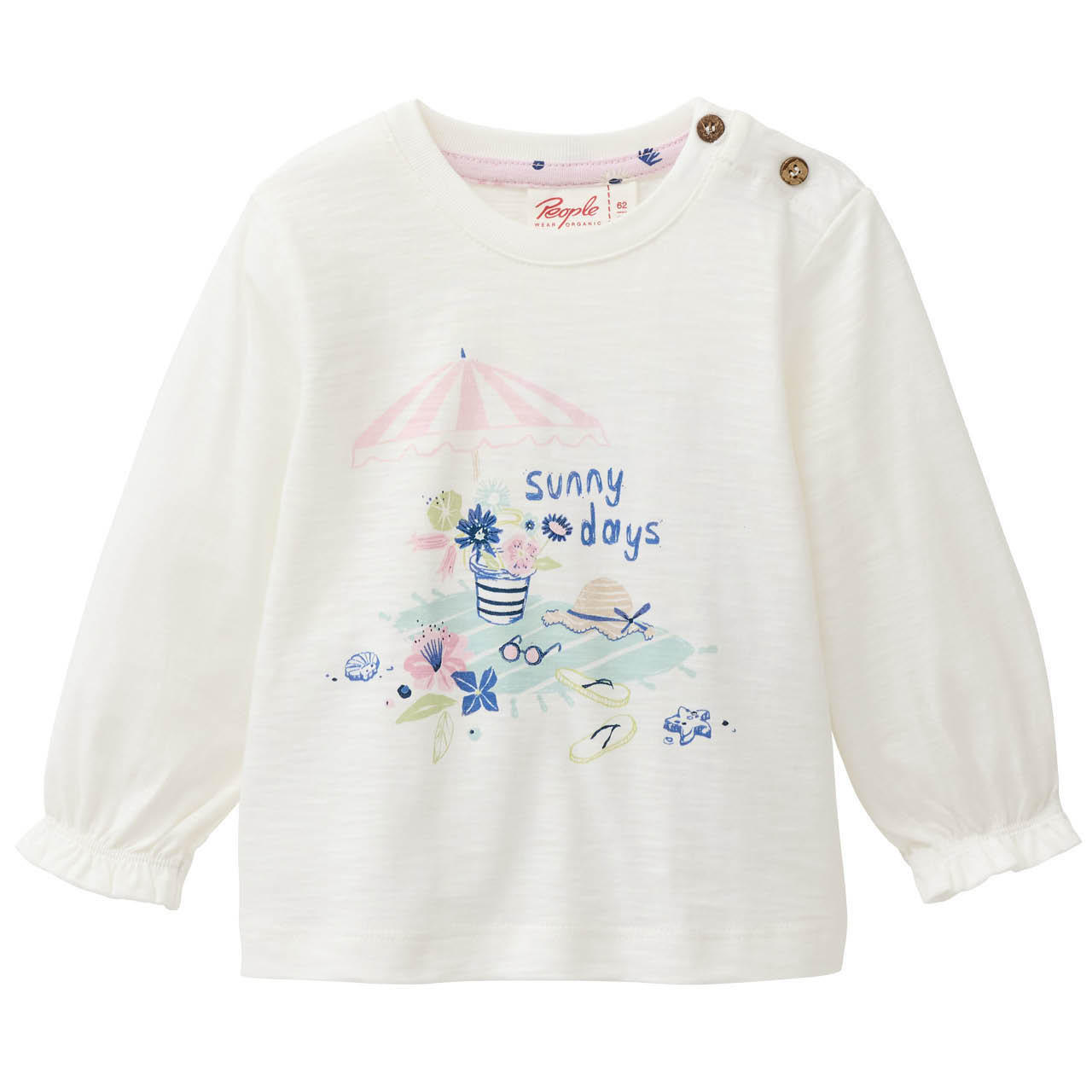 Süßes Langarmshirt Strandtag weiß