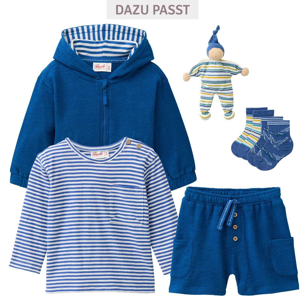 Softes Langarmshirt royalblau geringelt