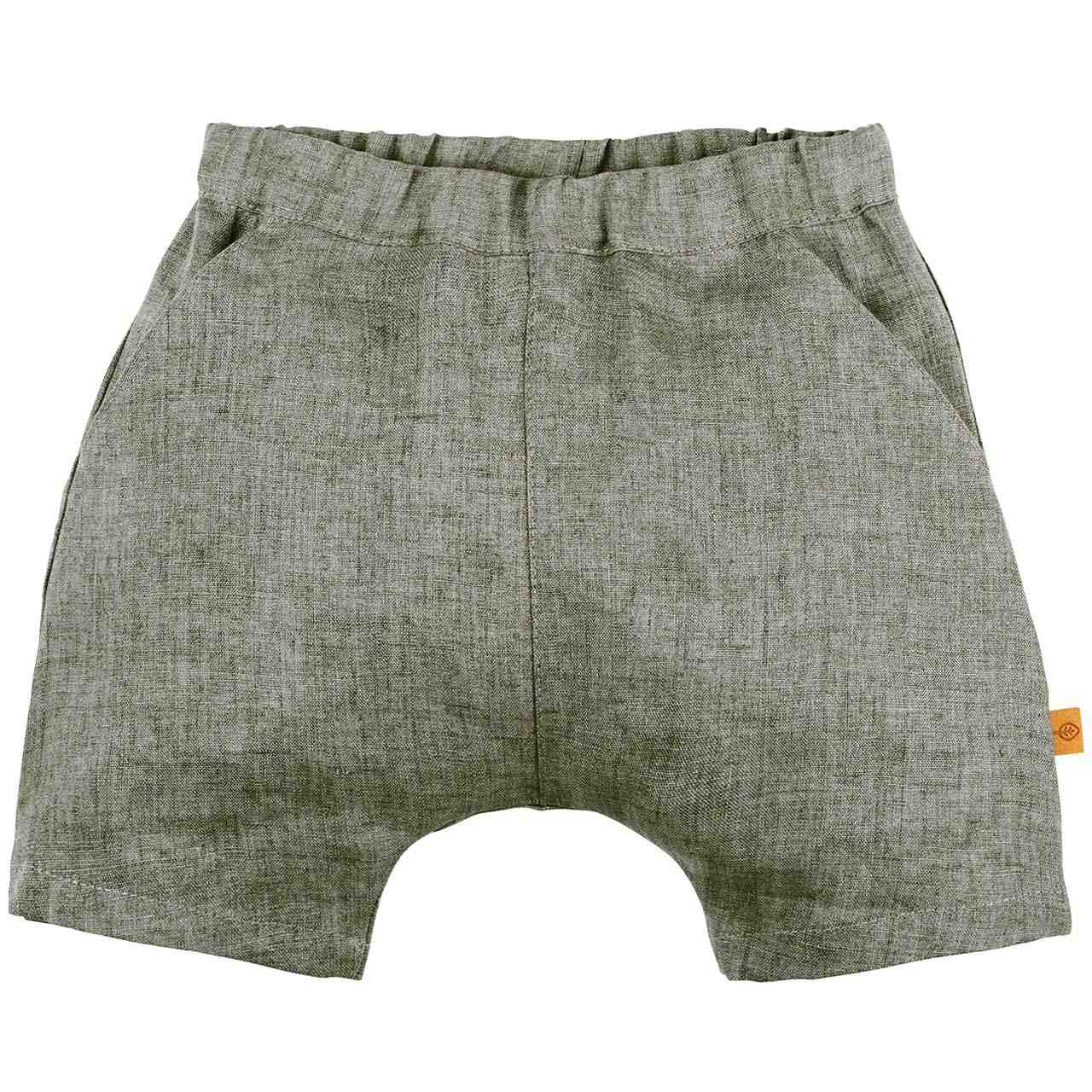 Leichte Leinen Shorts grau-grün