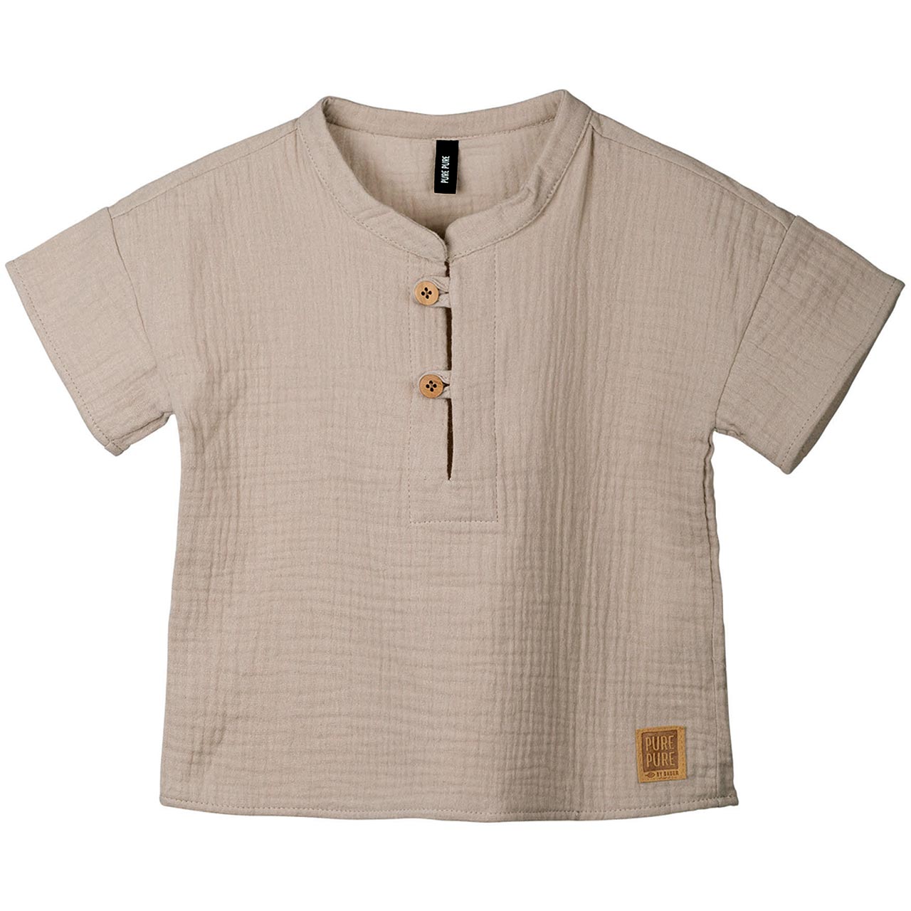 Musselin Shirt kurzarm creme