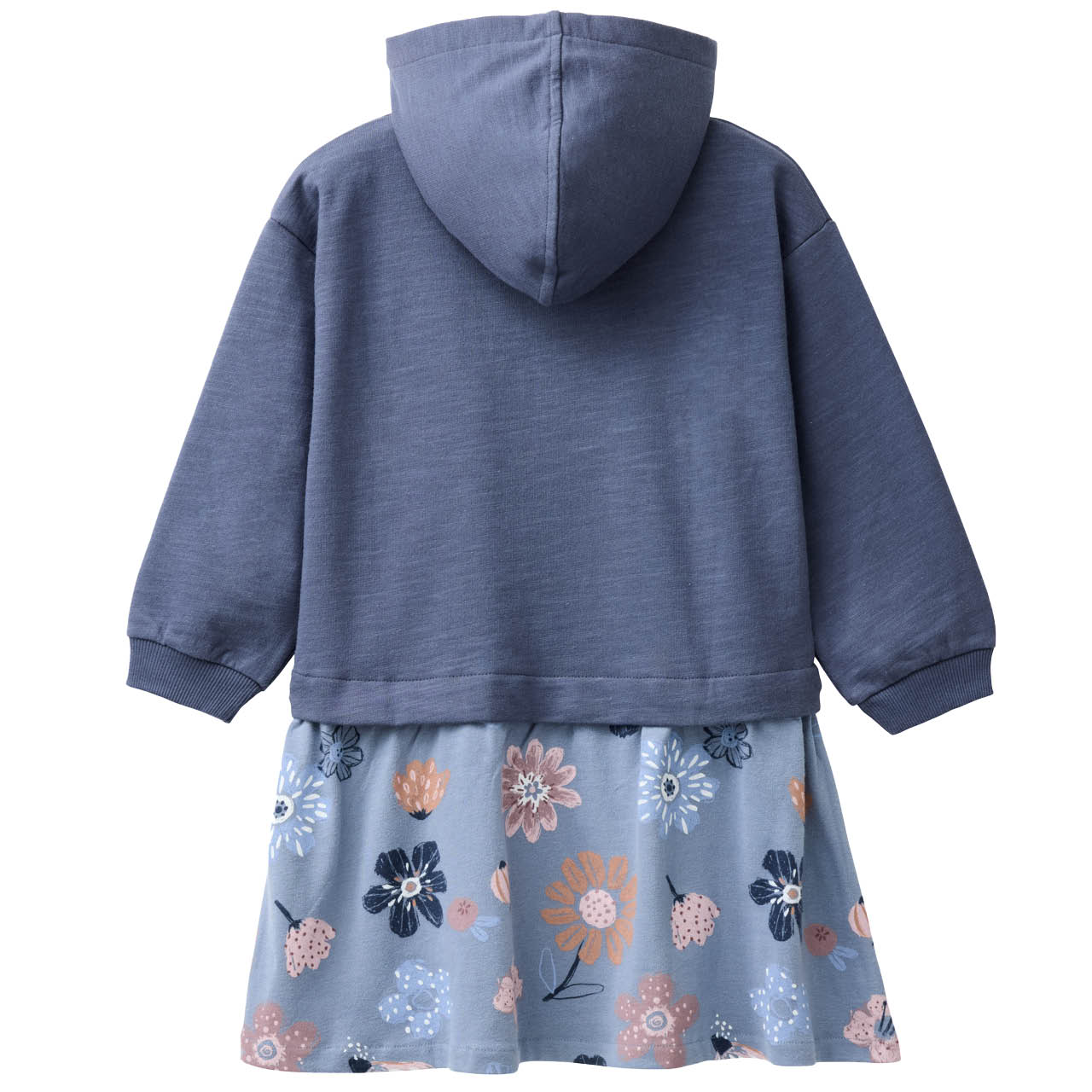 Kapuzen Sweatkleid indigoblau