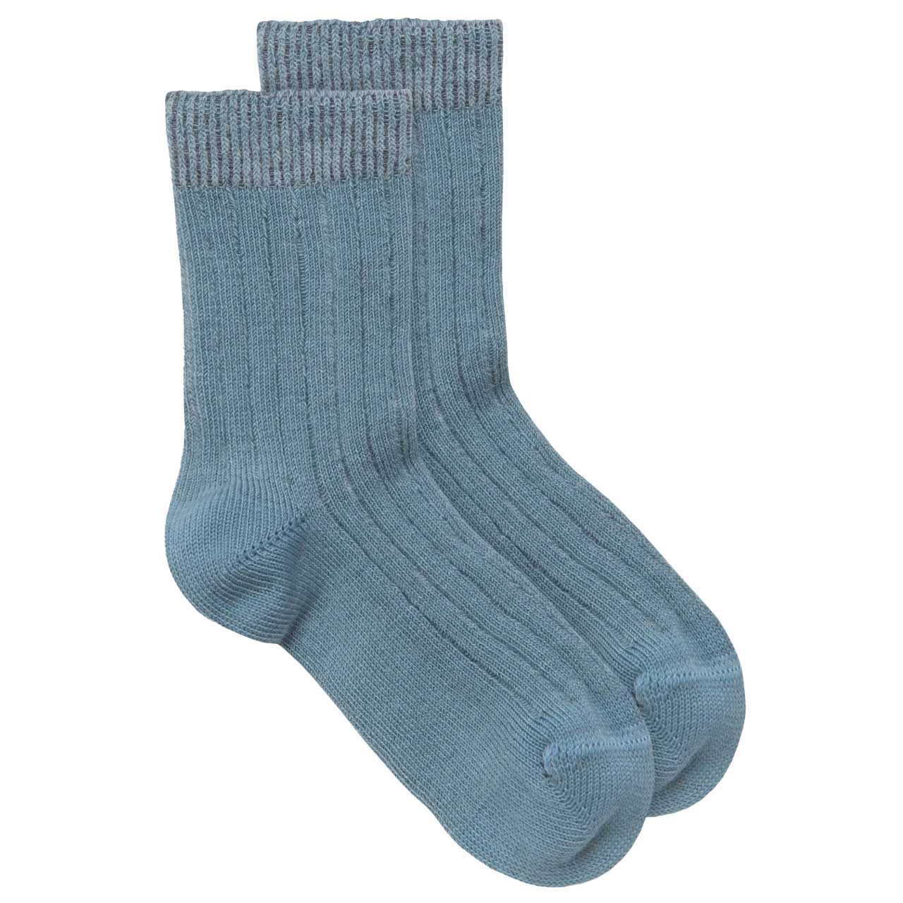 Gerippte Babysocken Doppelpack blau-petrol