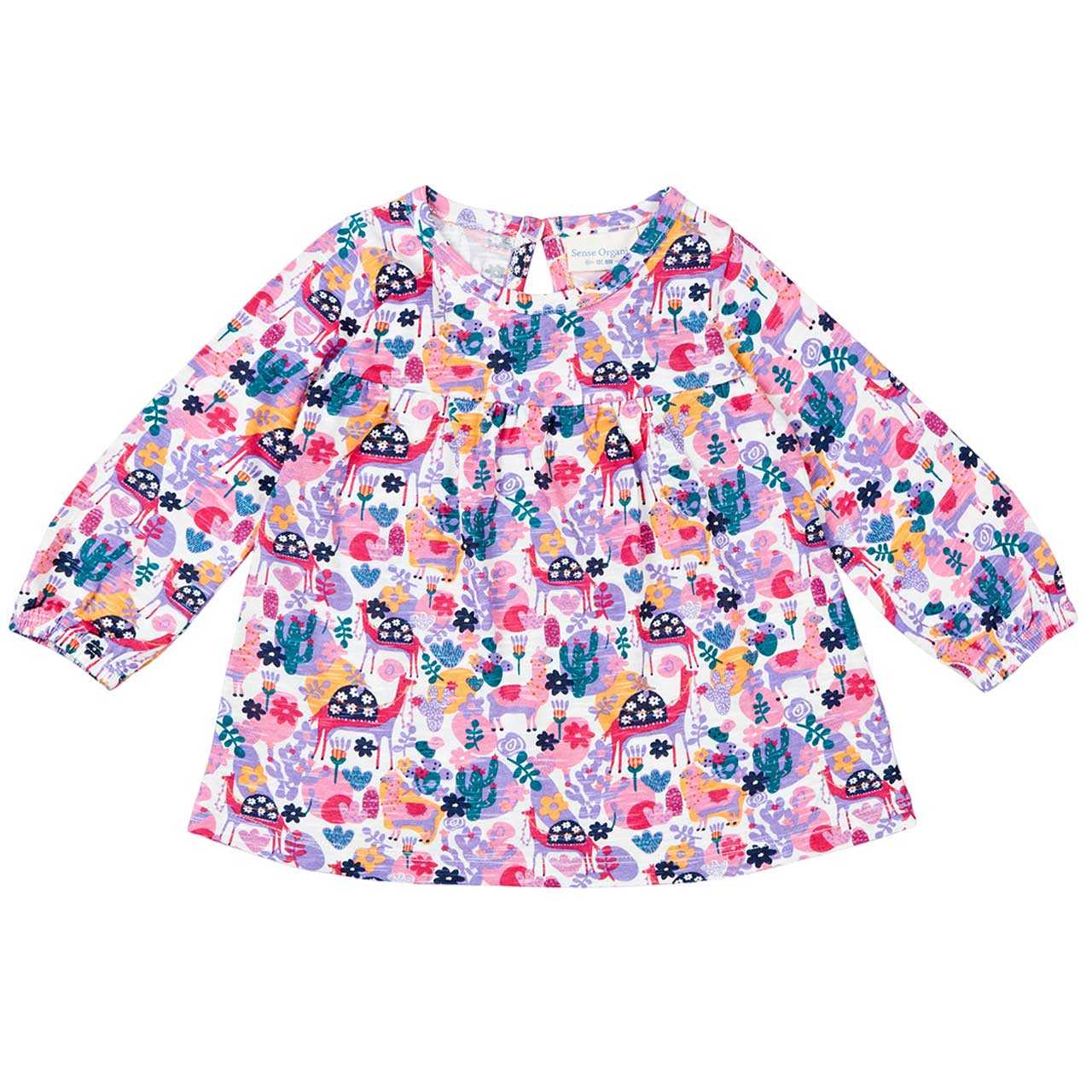 Dünnes Mädchen Tunika Lama pink