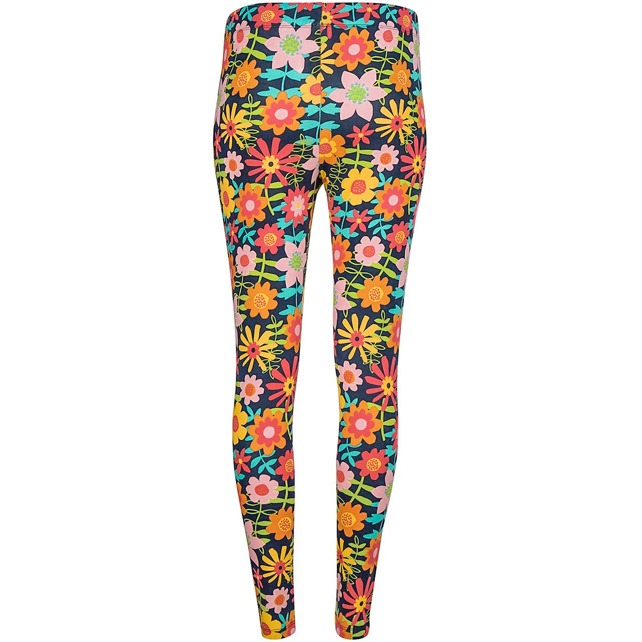 Damen Leggings Dahlien Blumenwiese indigo