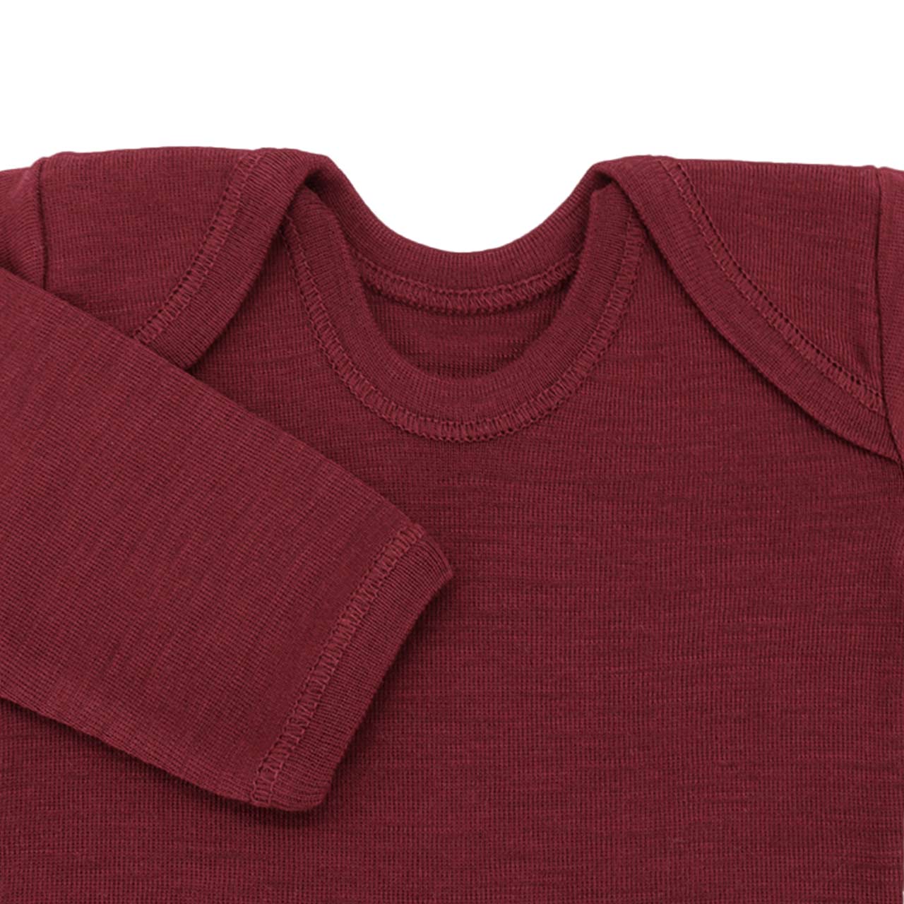 Wolle Seide Langarmshirt für Babys, bordeaux