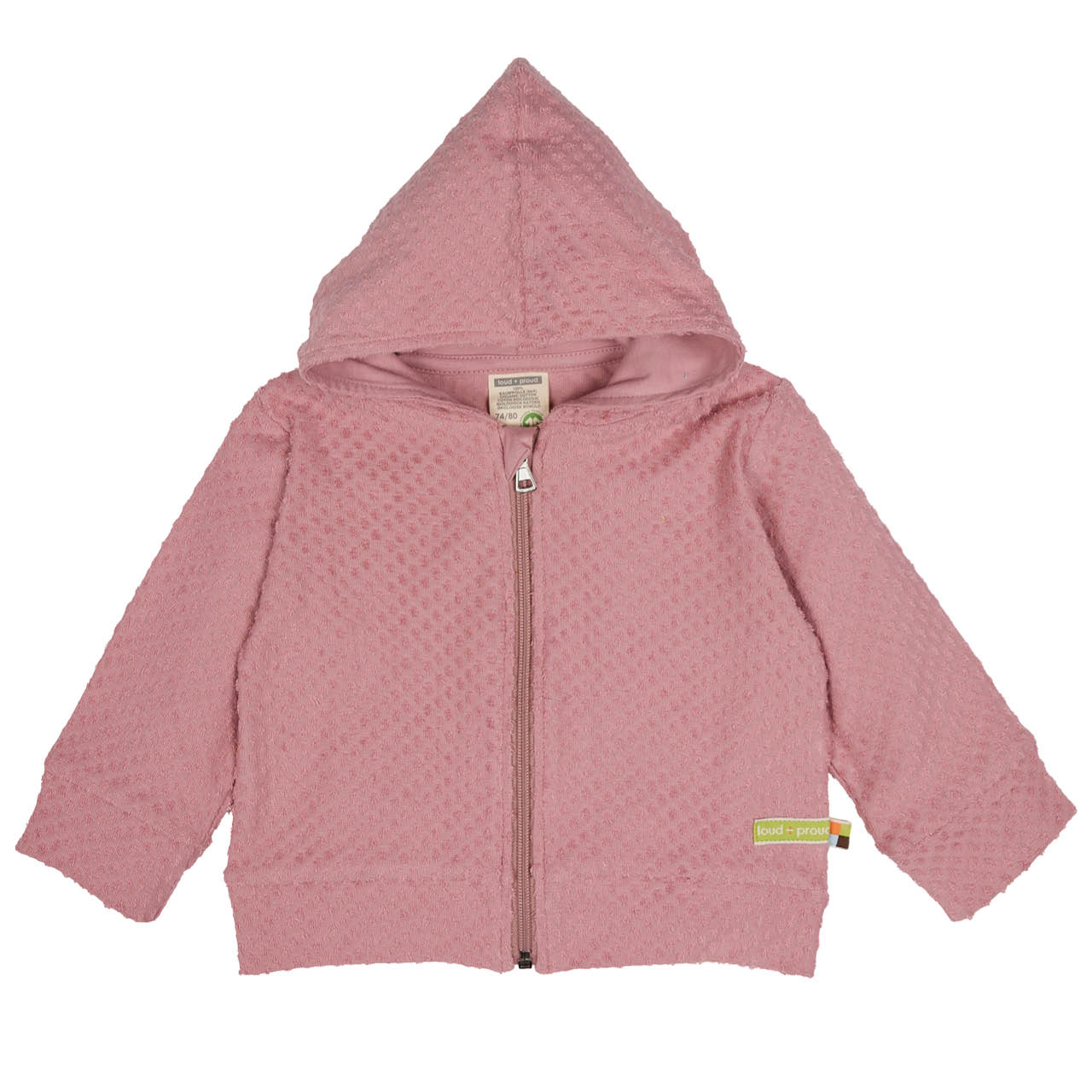 Weiche Kapuzenjacke Frottee rosa