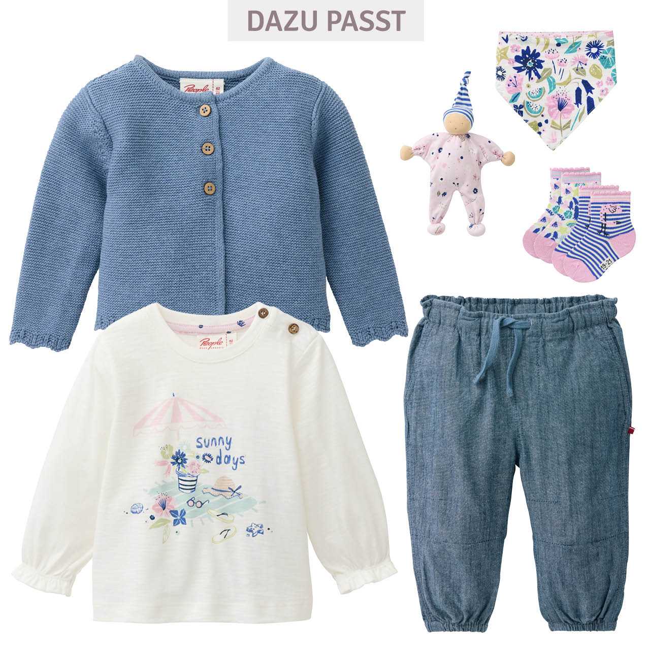 Leichte lockere Hose jeansblau melange