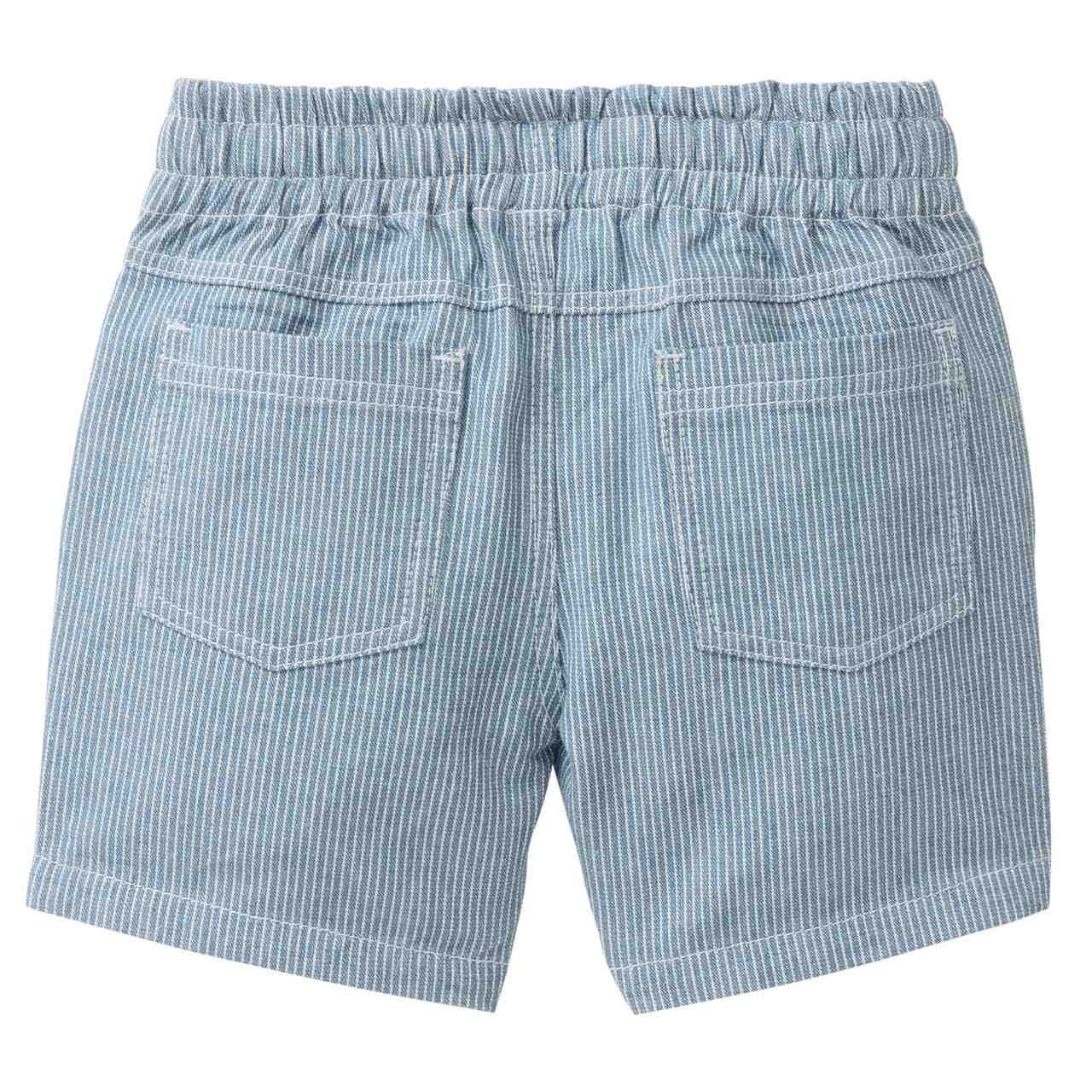 Baumwoll Shorts jeansblau gestreift