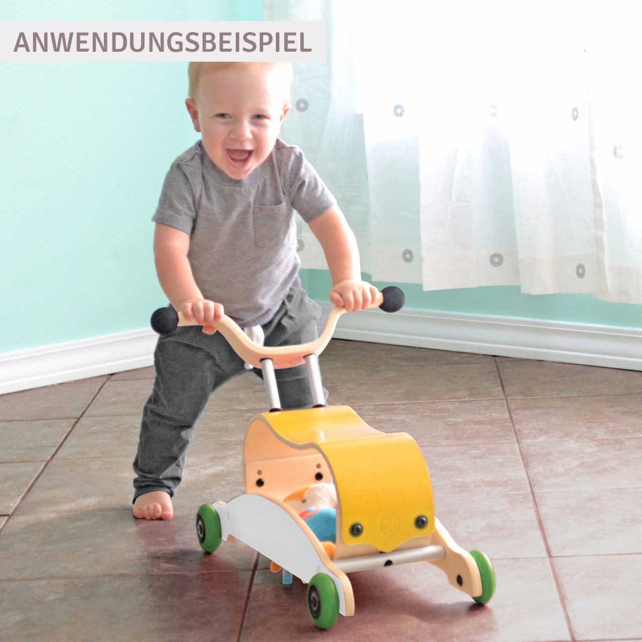 3in1 Rutschfahrzeug ab 9 Monate - Mini Flip blau/pink