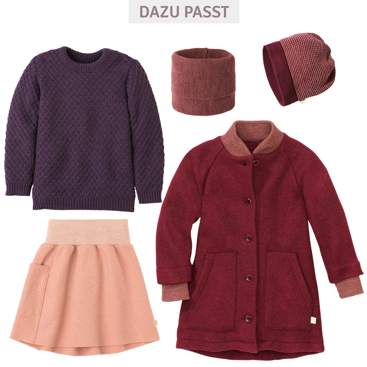 Pullover Zick-Zack Strickmuster aubergine