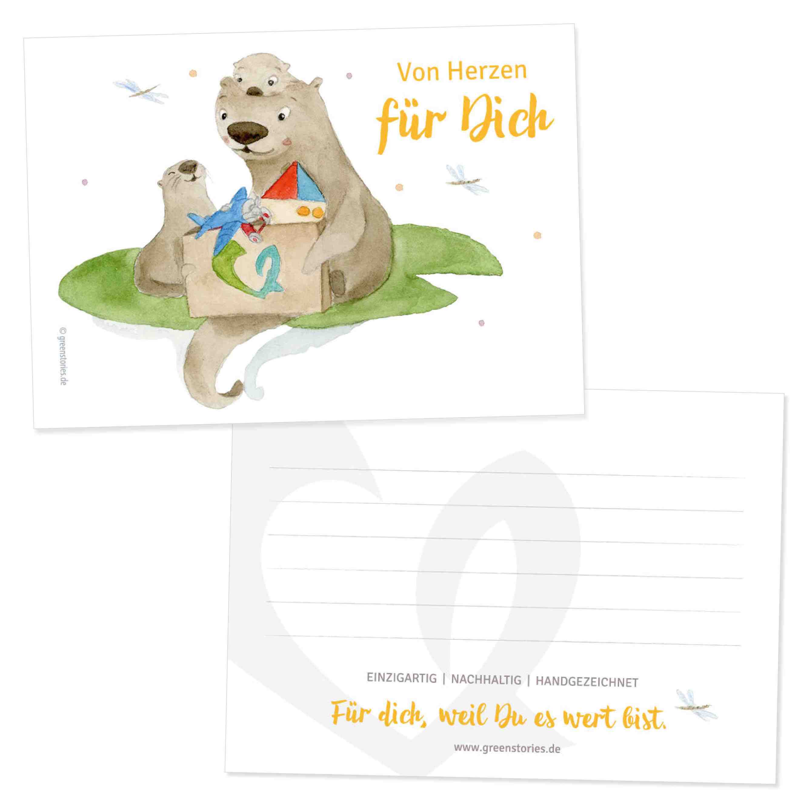 Nachhaltige Geschenkkarte Otter