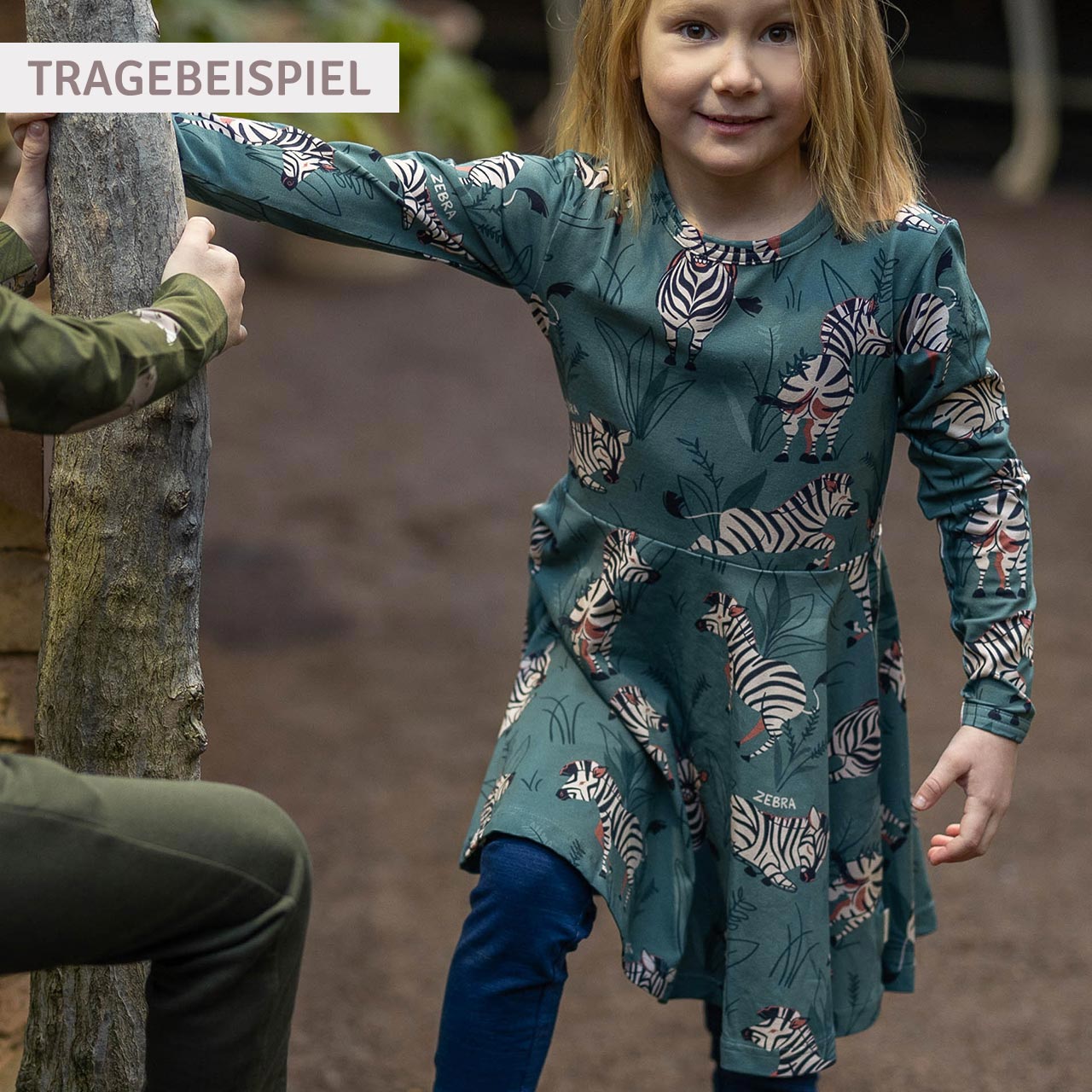 Flatterkleid langarm Löwe rauchblau