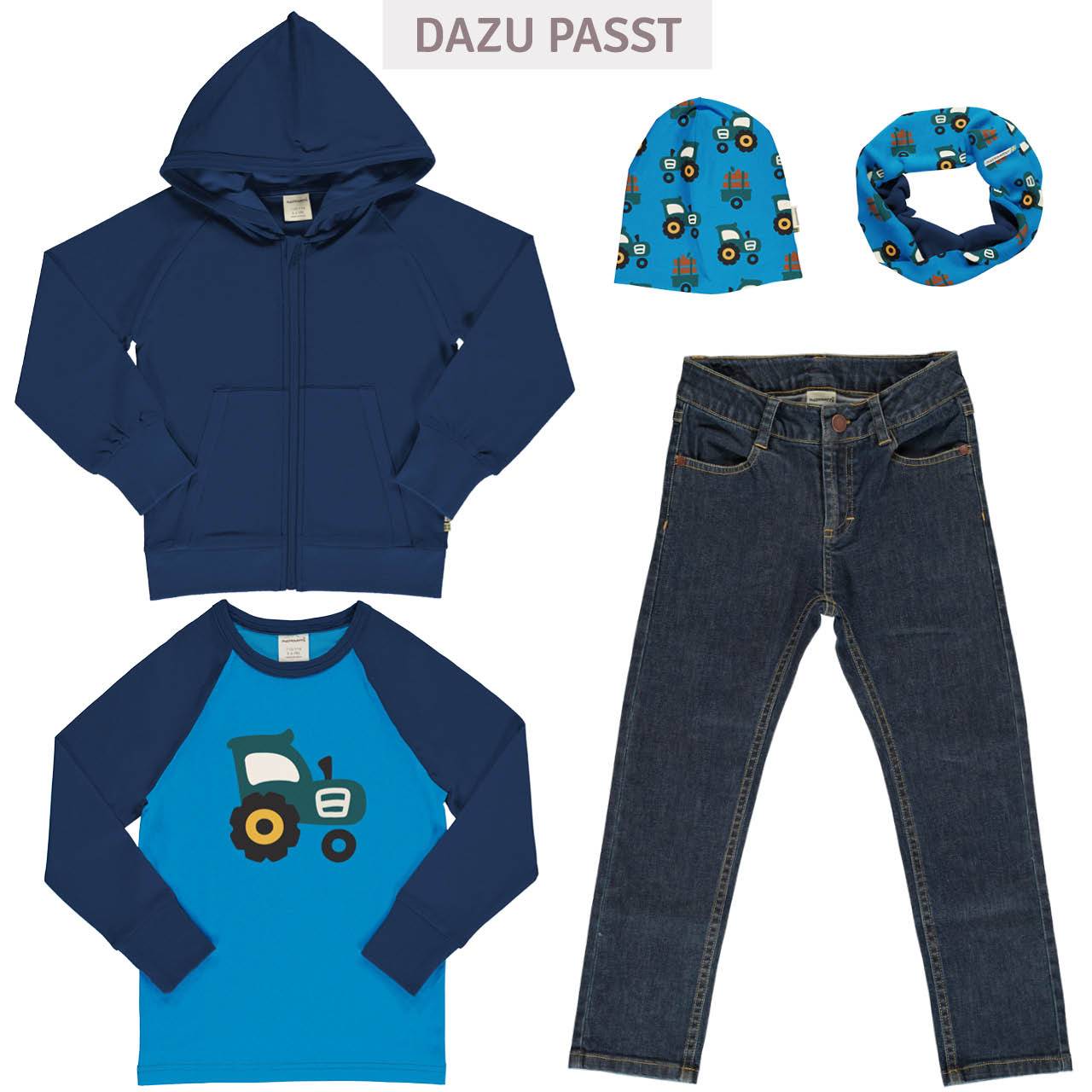 Raglanshirt langarm Traktor jeansblau-marine
