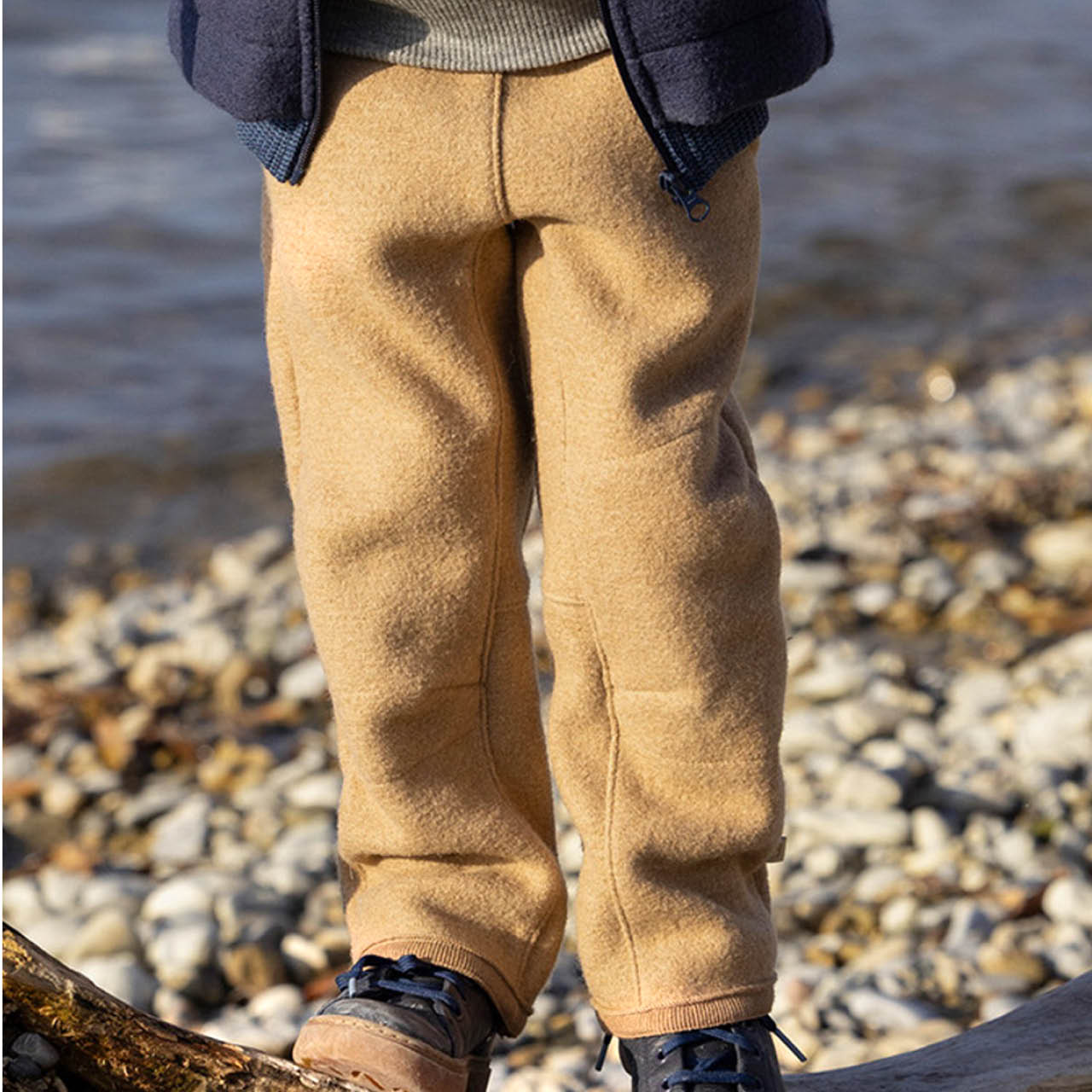 Warme Walkhose Wolle karamell