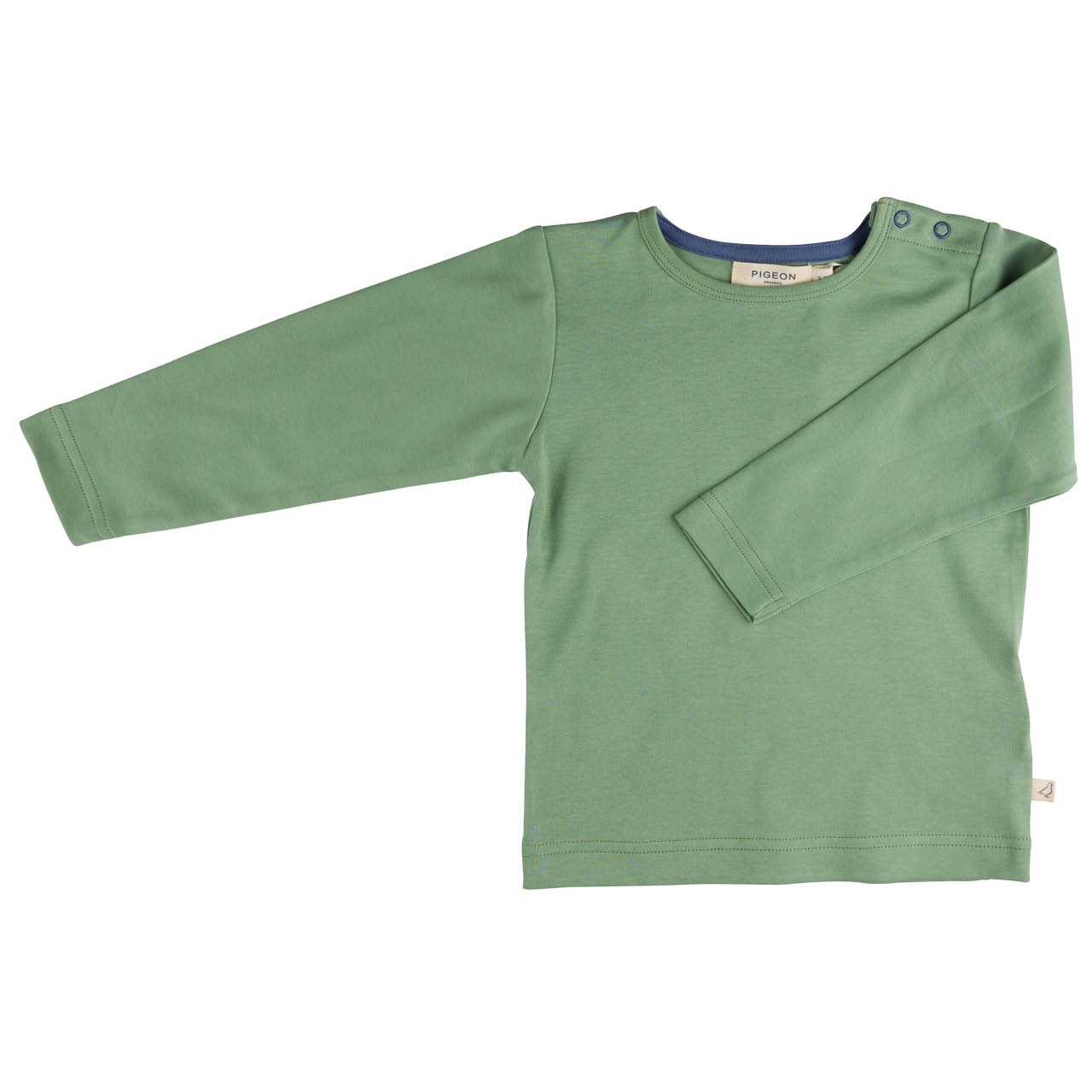 Edles uni Shirt langarm basil