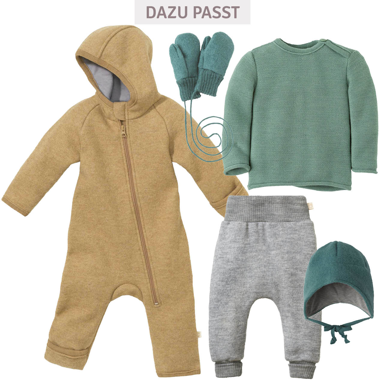 Walk-Handschuhe Kinder eukalyptus