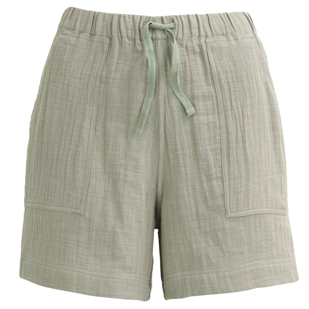 Luftige Damen Musselin Shorts khaki