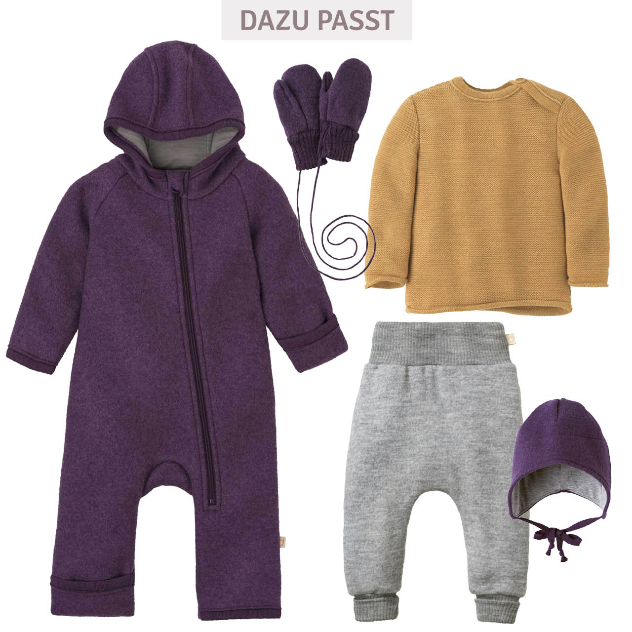 Walk-Handschuhe Kinder aubergine