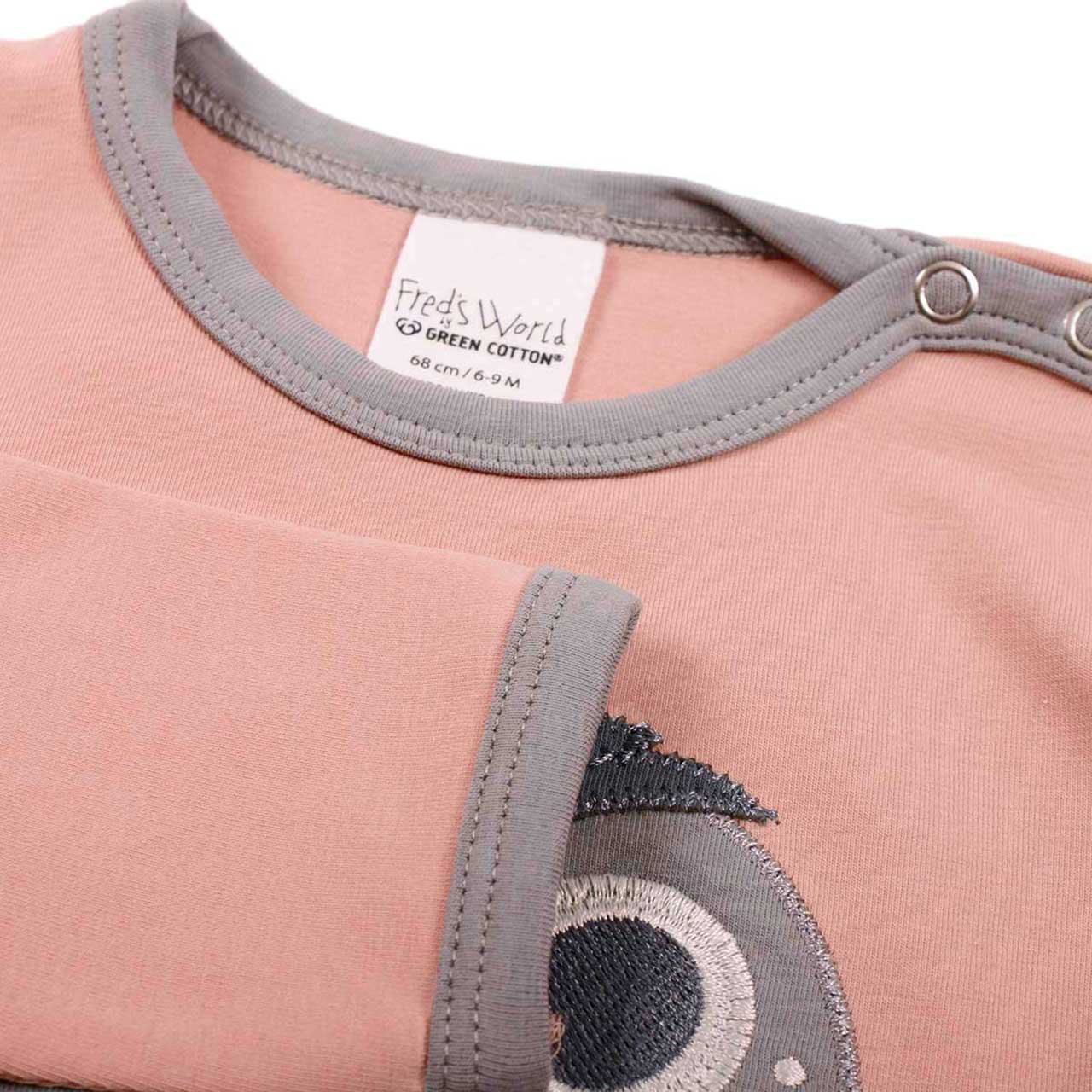 Süßes Langarmshirt Eule rosa