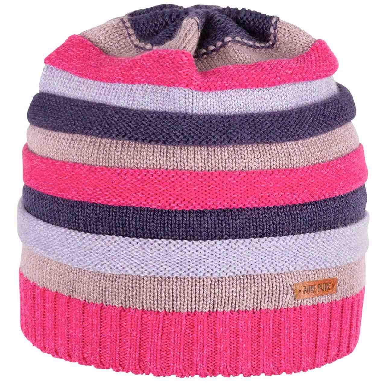 Kinder Strick Wintermütze pink