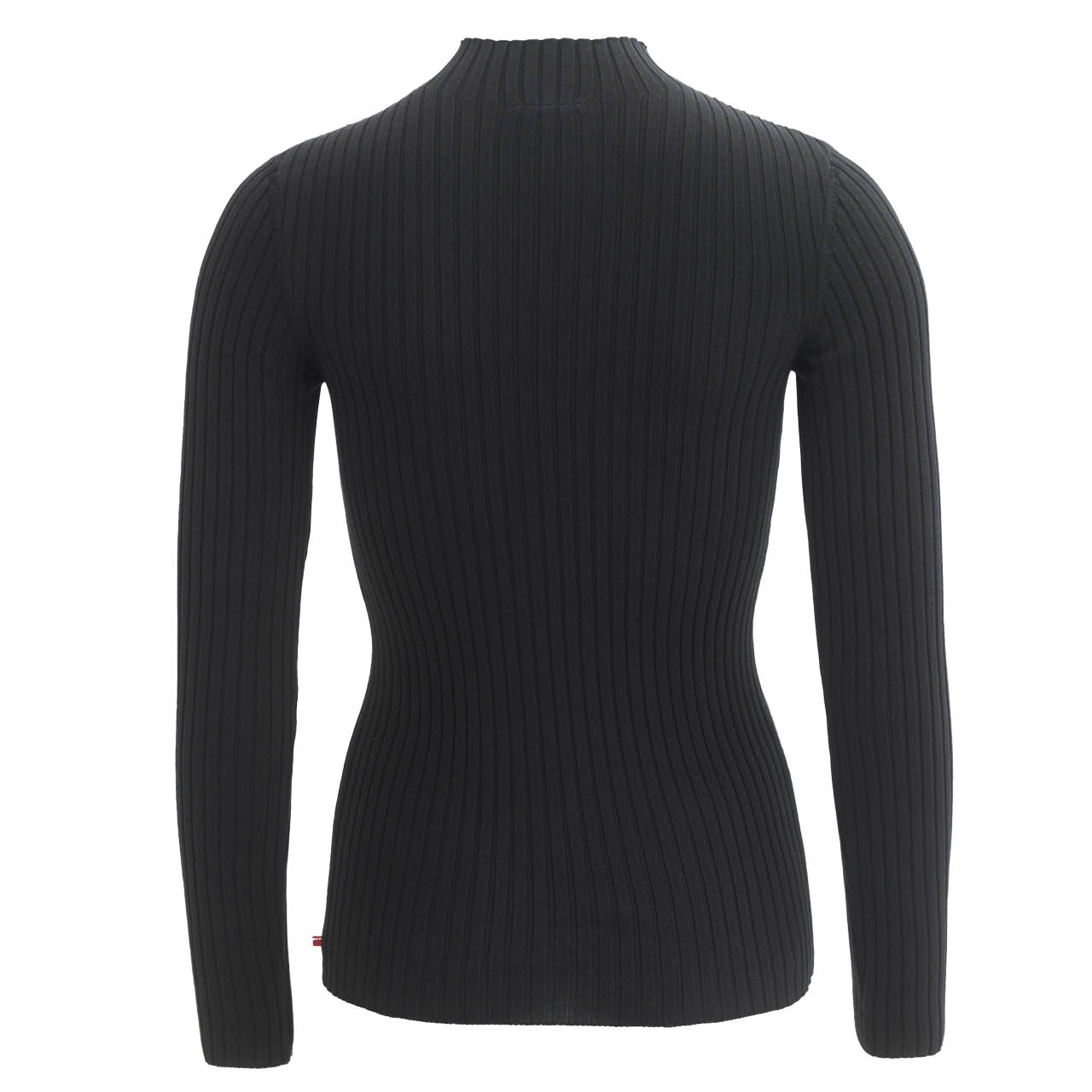 Taillierter Damen Rippstrickpullover schwarz