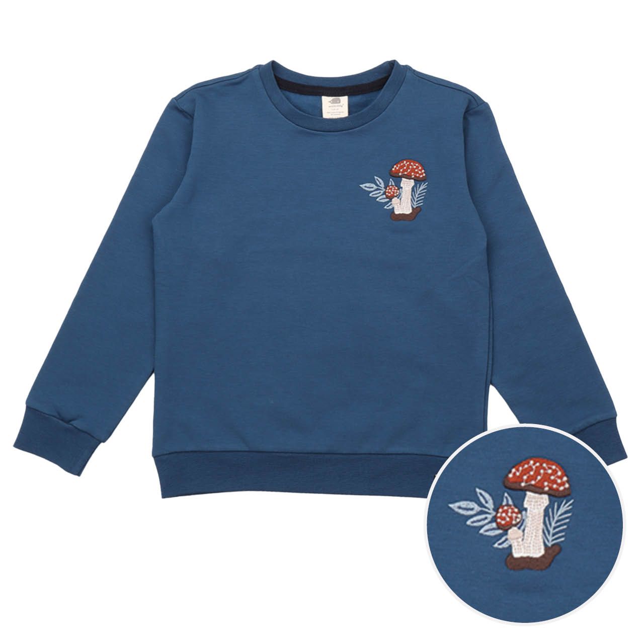 Sweatshirt dunkelblau Pilz-Motiv