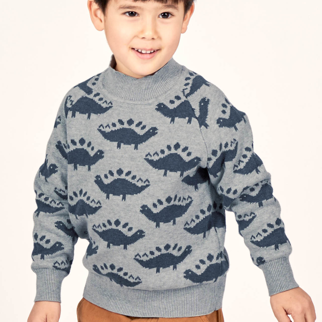 Strick Pullover Dinos grau