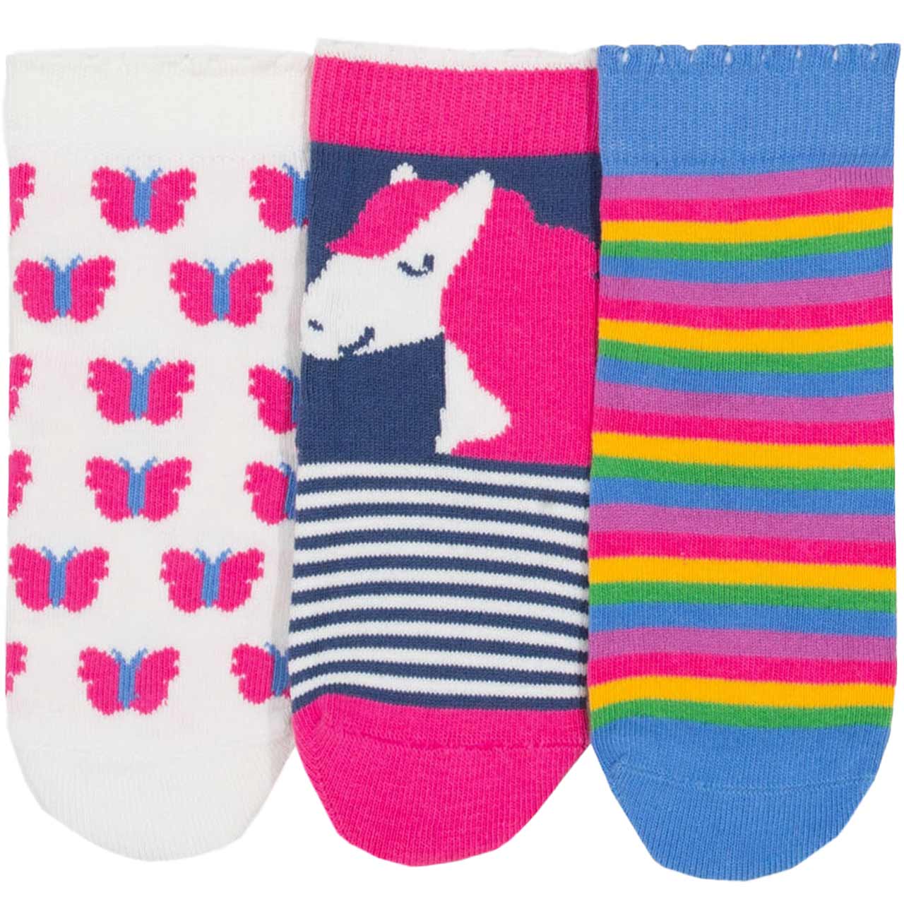 Socken 3er Pack Ringel Pony pink