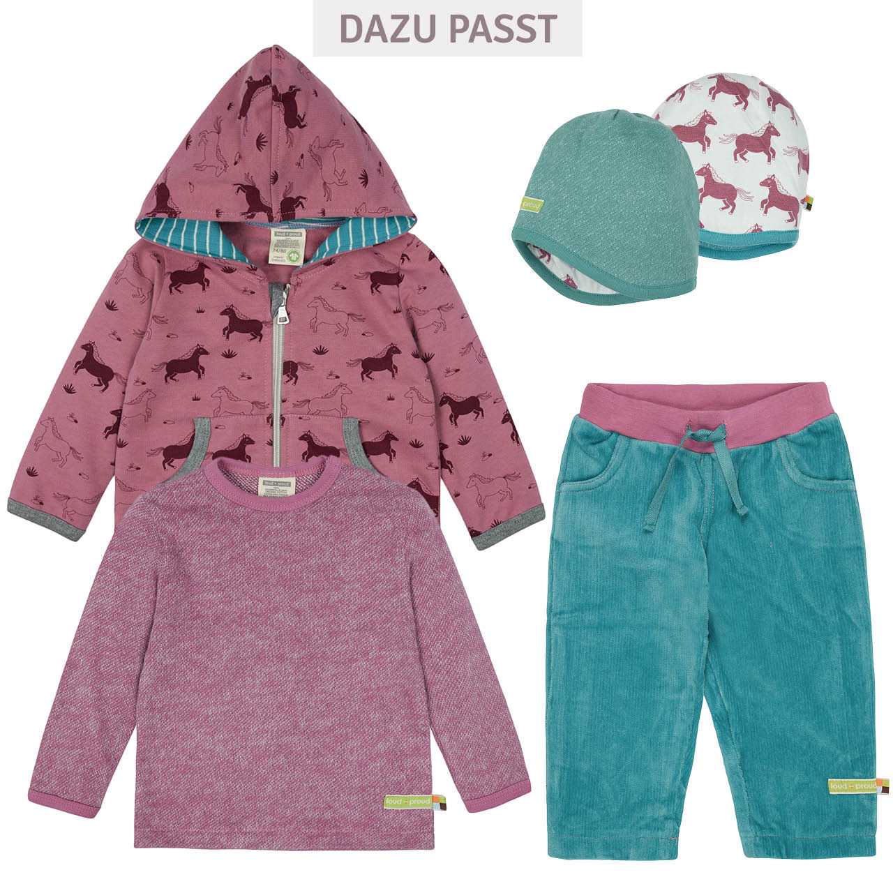 Kapuzen Sweatjacke Pferd pink