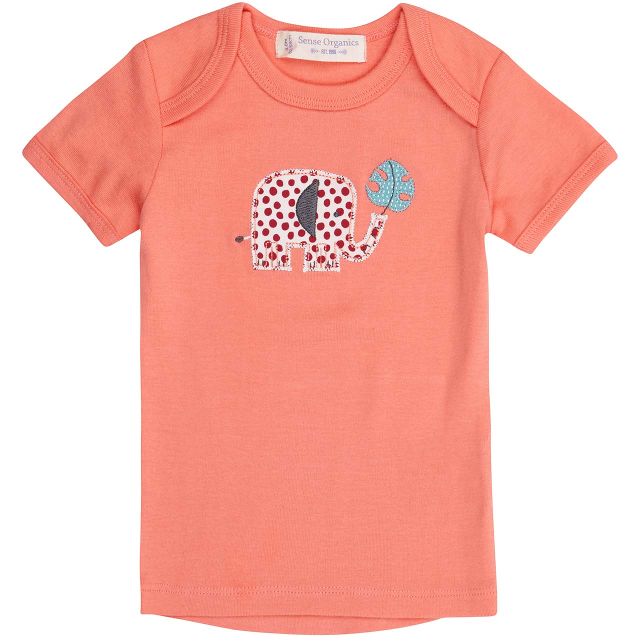 Babyshirt kurzarm koralle Elefant