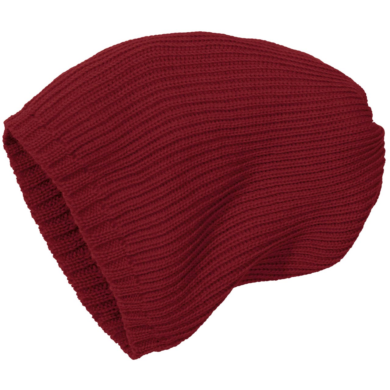 Kinder Strick-Beanie Schurwolle bordeaux