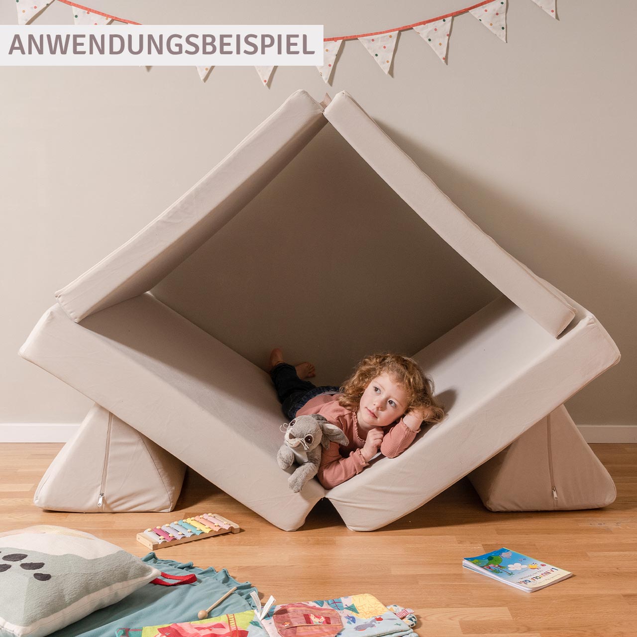 Funzy Spielsofa 4-teilig Altrosa