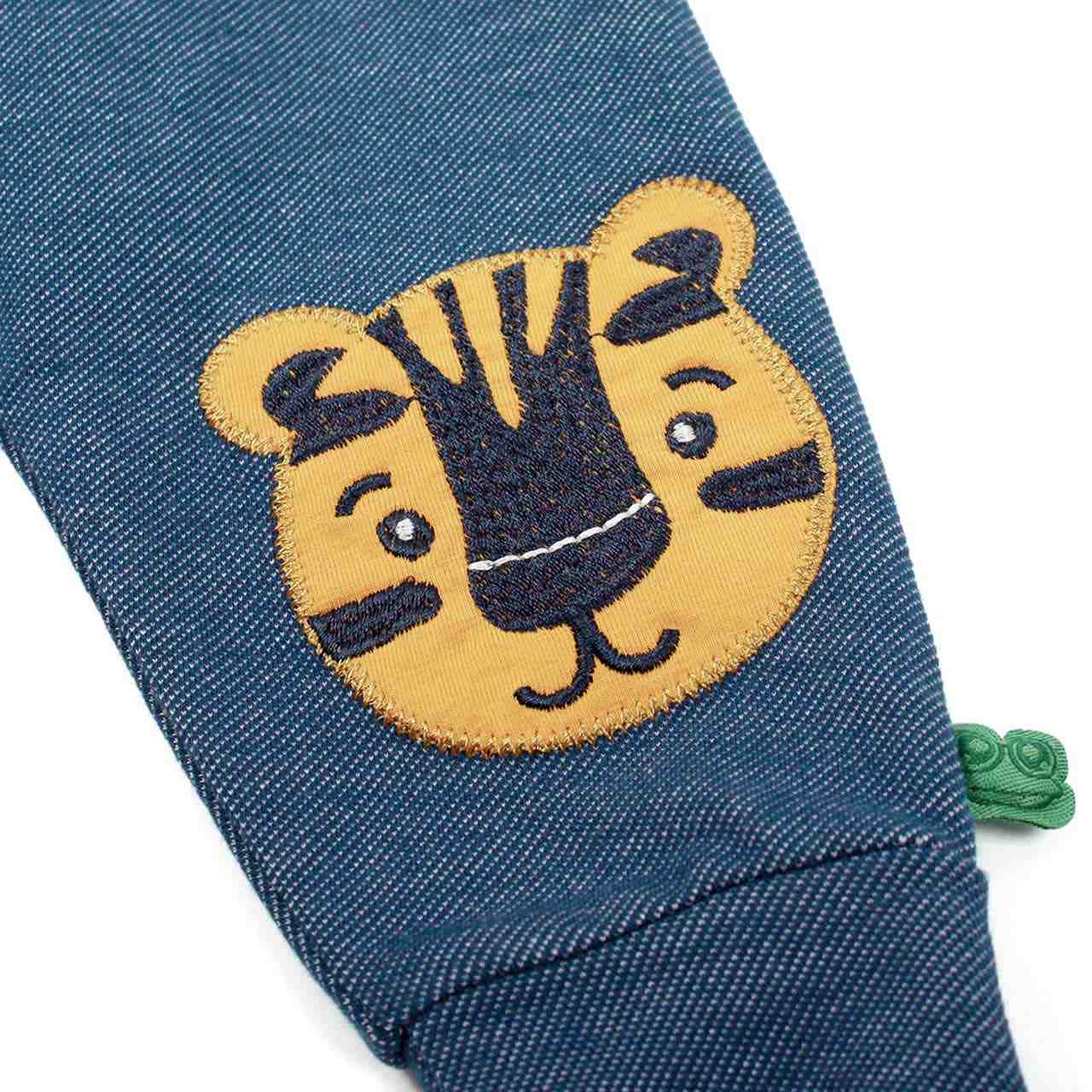 Krabbelhose Jeans-Optik Tiger blau