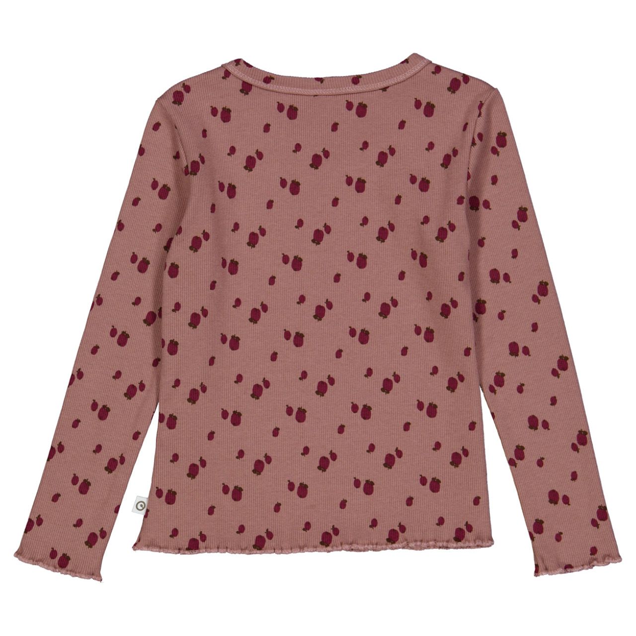 Rippe Langarmshirt rosa gemustert