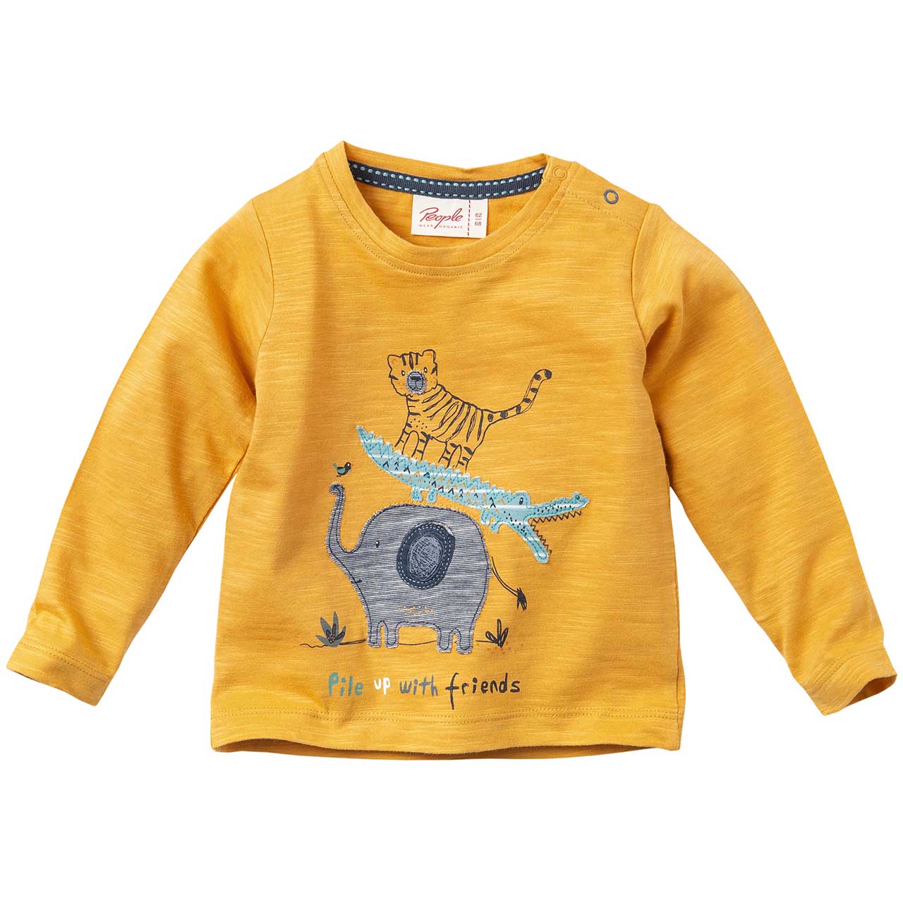 Leichtes Langarmshirt exotische Tiere honiggelb