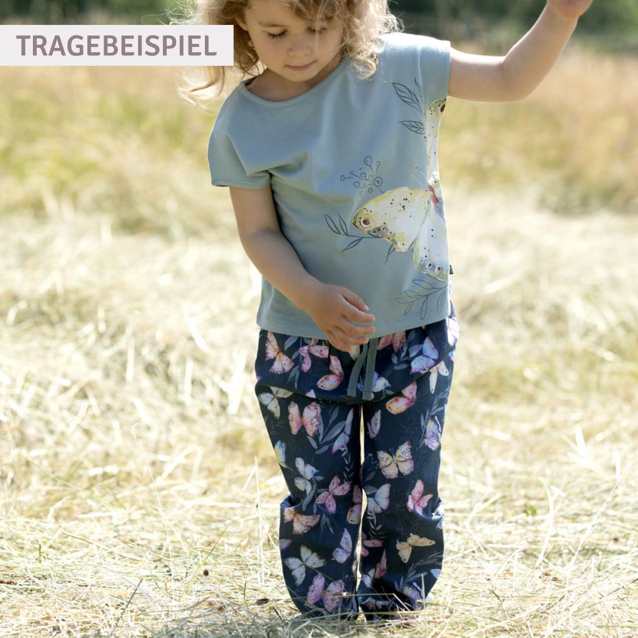 Flanellhose gefüttert Wildblumen lila