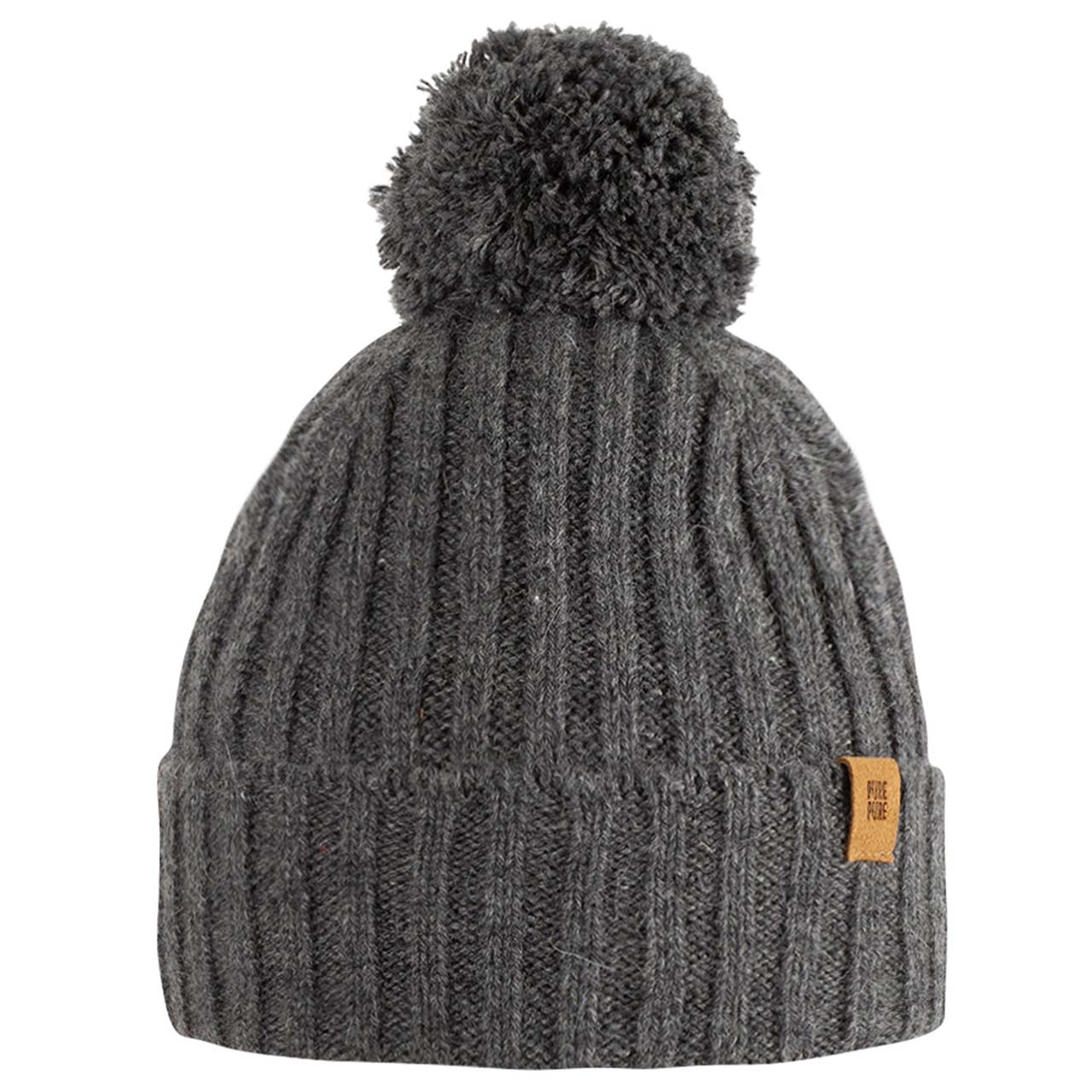 Alpaka-Merino Umschlag Beanie schiefer-melange