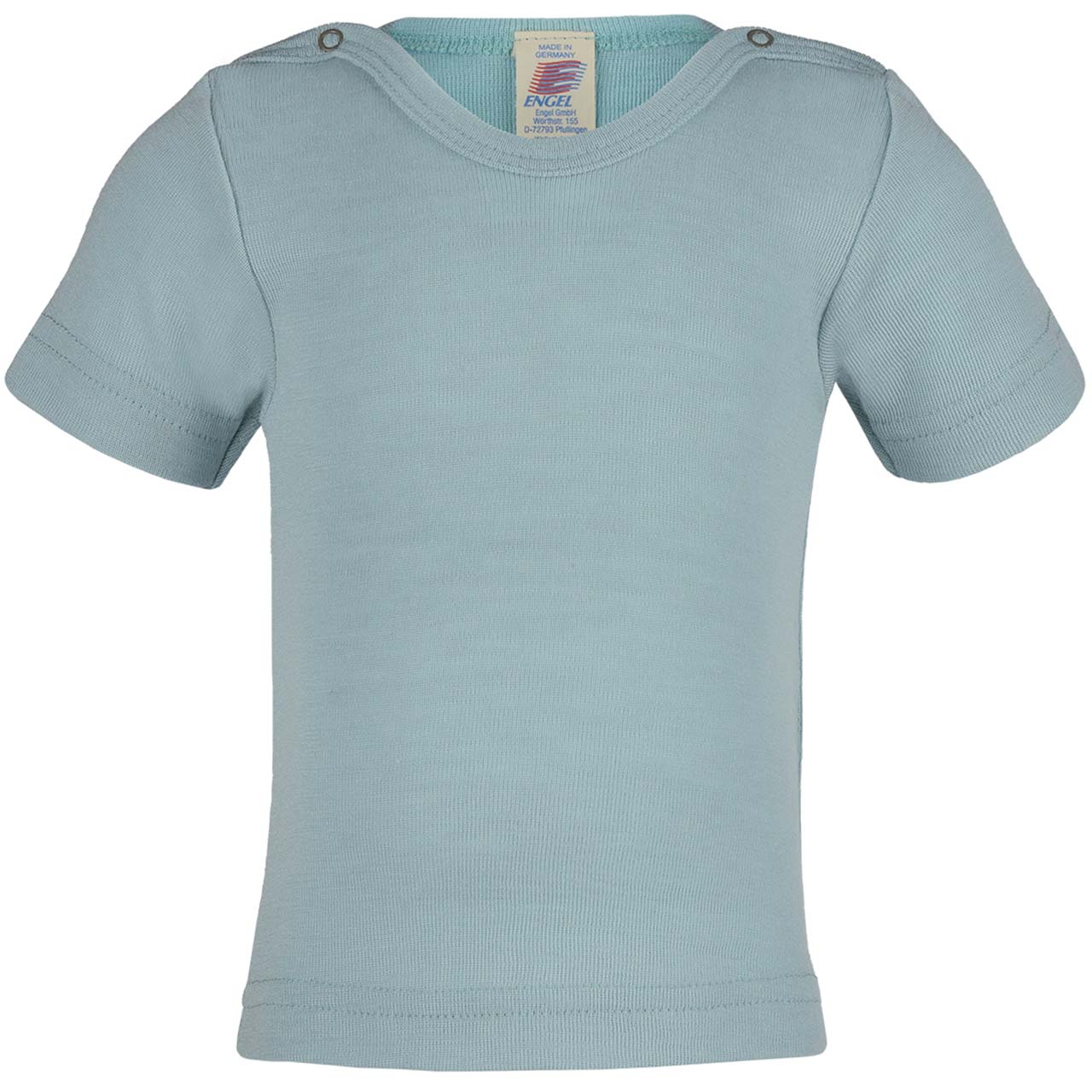 Wolle Seide Shirt kurzarm hellblau