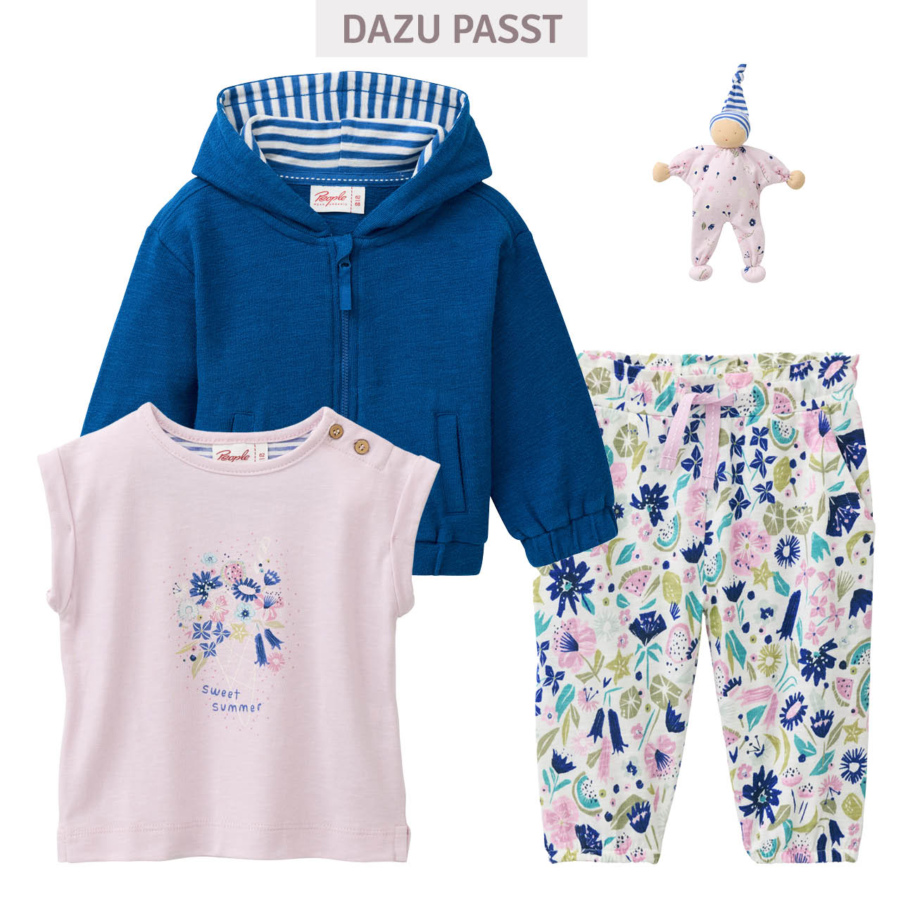 Weiche Kapuzen Sweatjacke royalblau