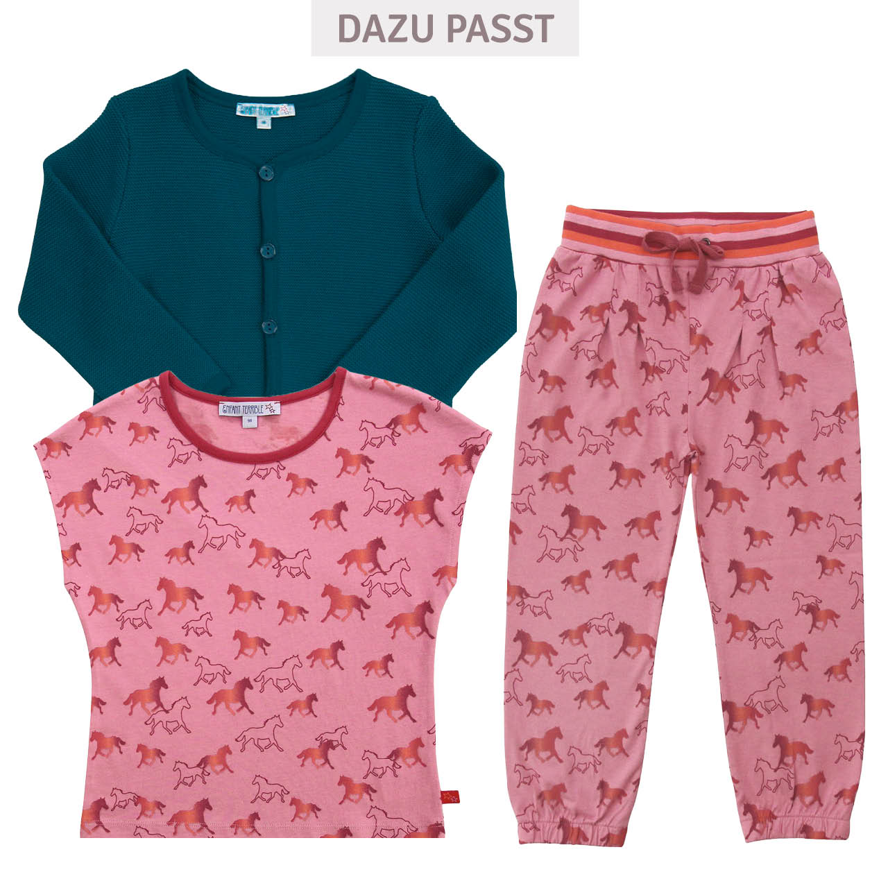 Sommer Shirt Pferde-Druck rosa