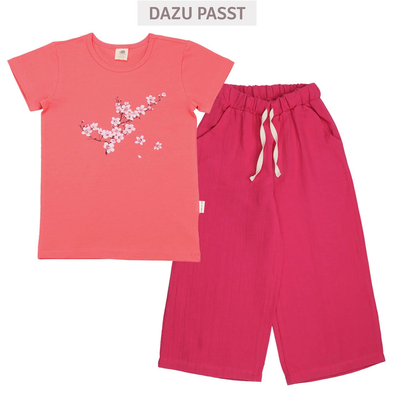 Shirt kurzarm Blumen pink
