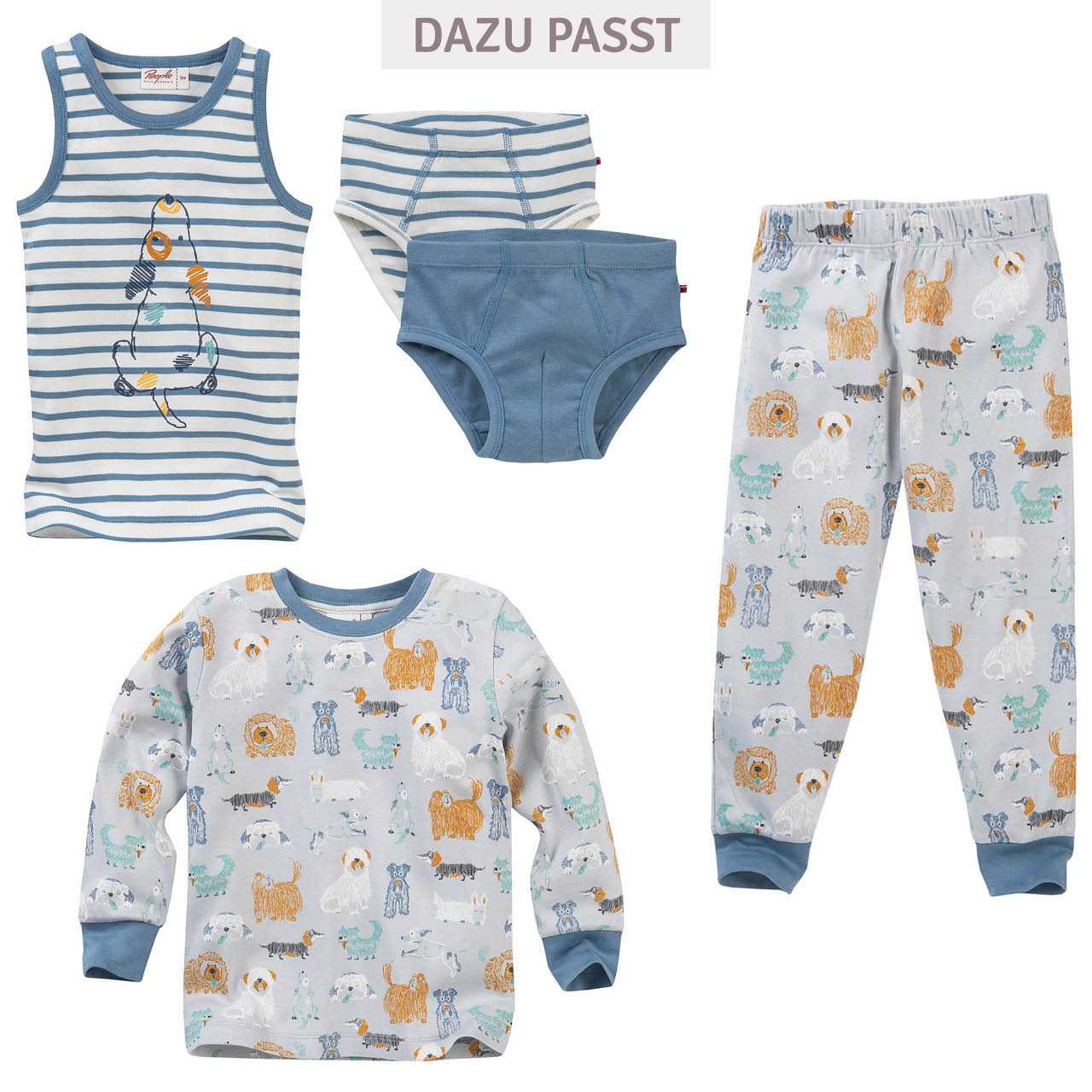 Doppelpack Slips Ringel + Uni blau